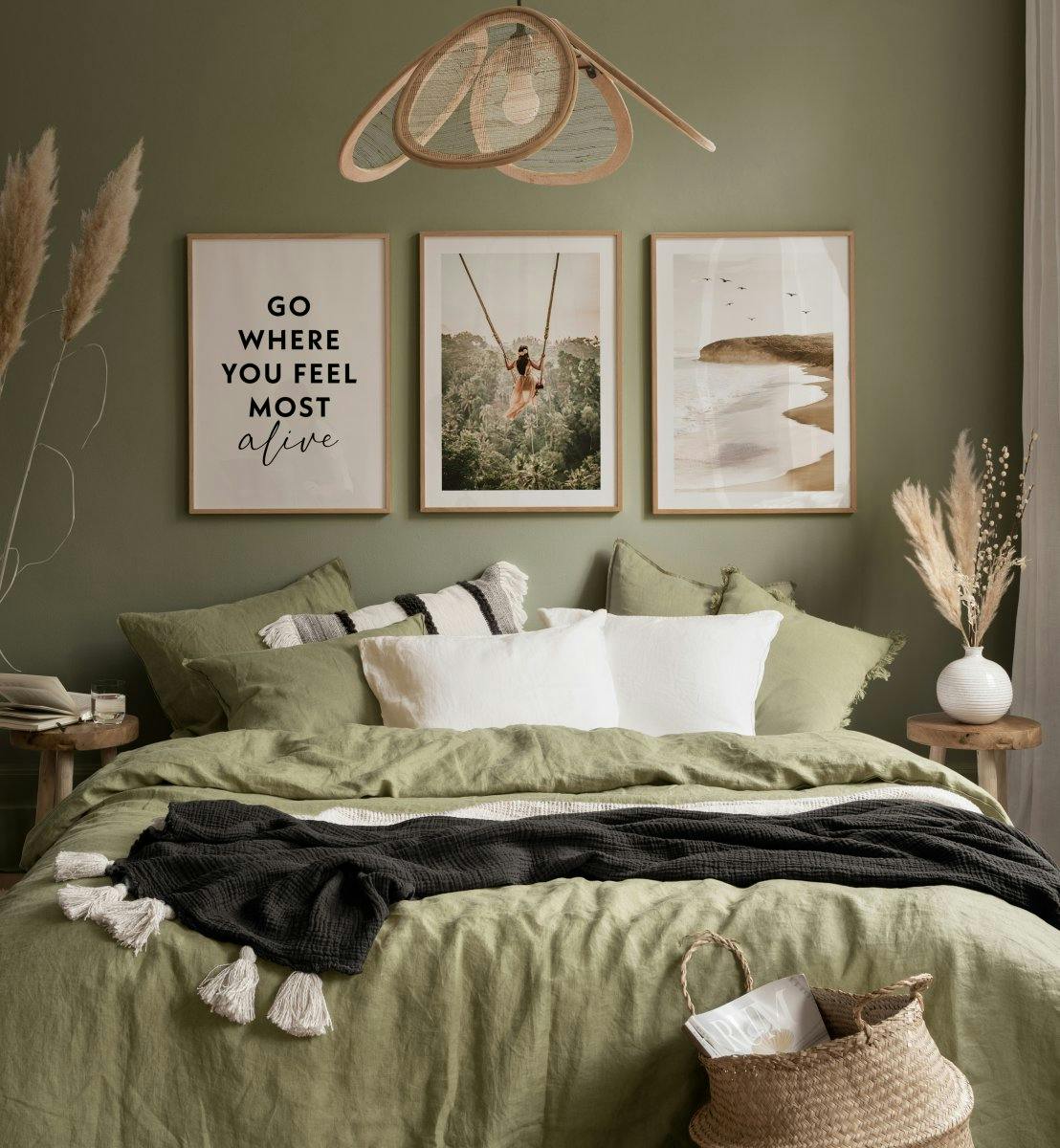 Fotografie della natura e citazioni in colori tenui per la camera da letto (ONE SIZE) - Poster Store