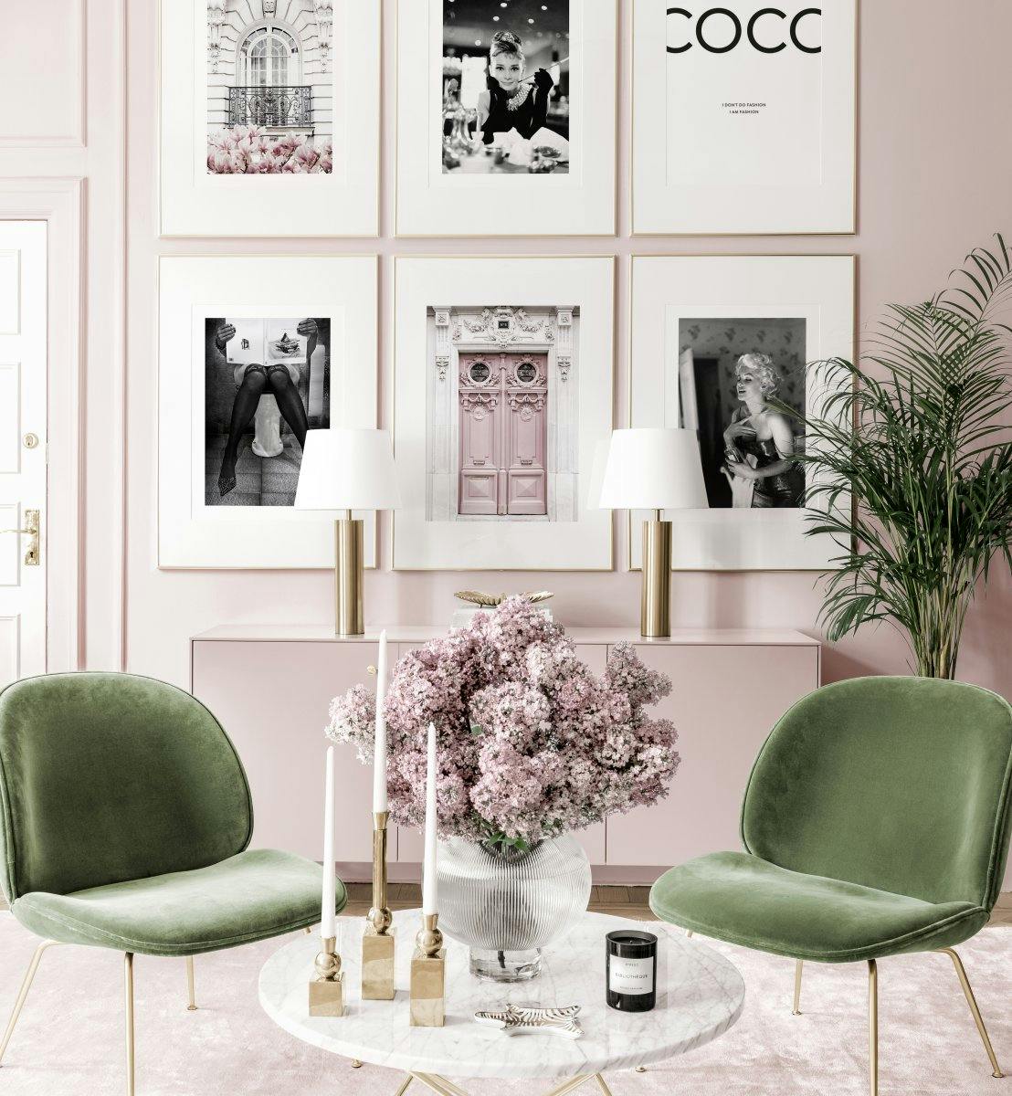 Décoration murale classique affiches vintage poster Coco Chanel cadres dorés (ONE SIZE) - Poster Store