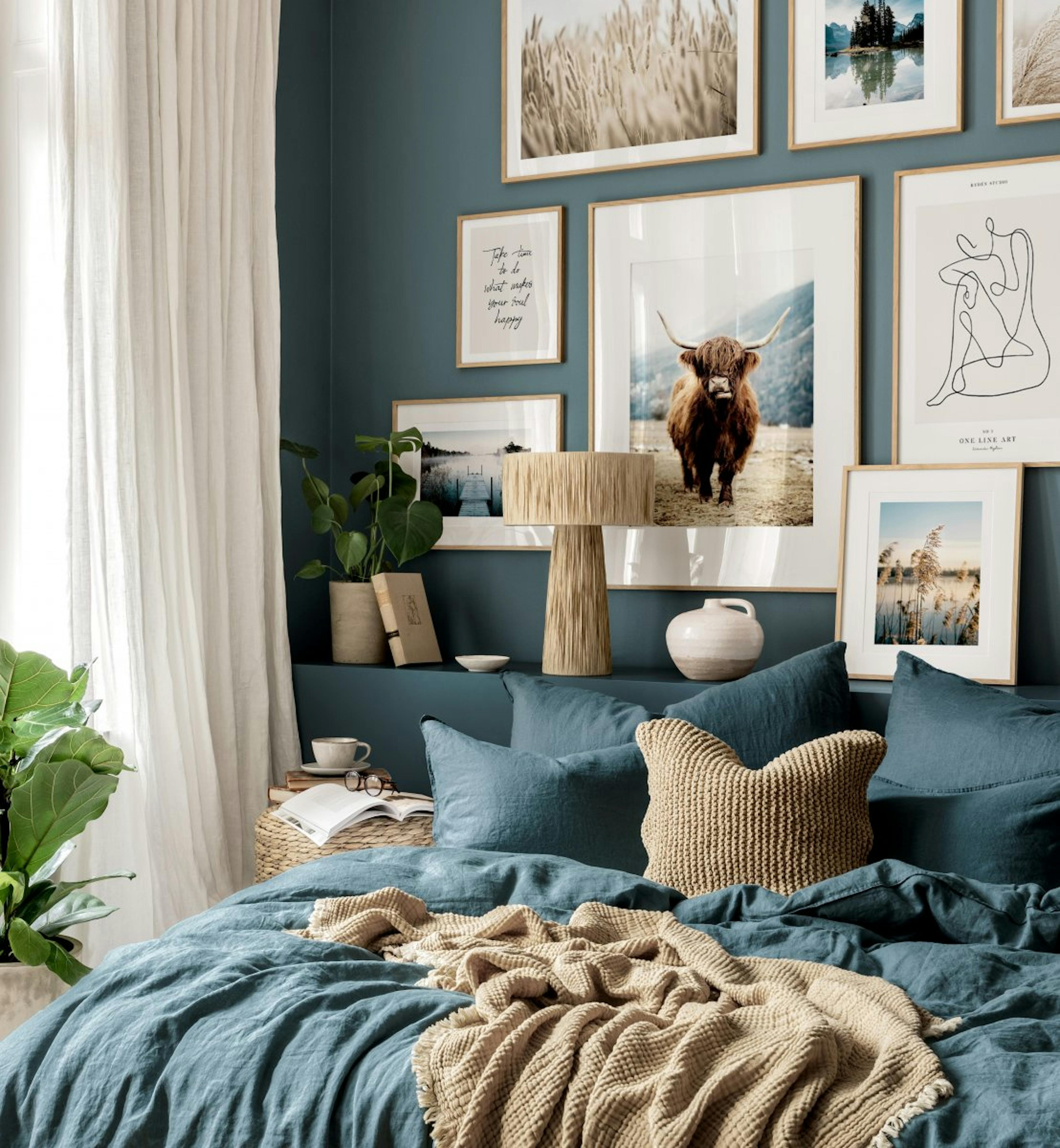 Nature prints and illustrations for bedroom