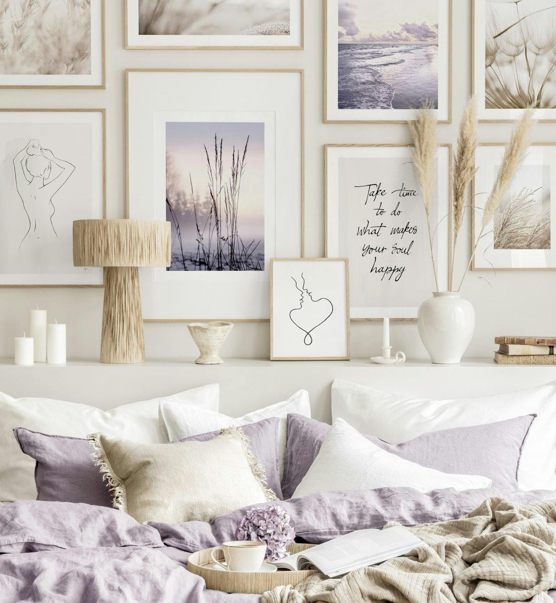 Romantique décoration murale violette posters paysage idées de chambre violette (ONE SIZE) - Poster Store