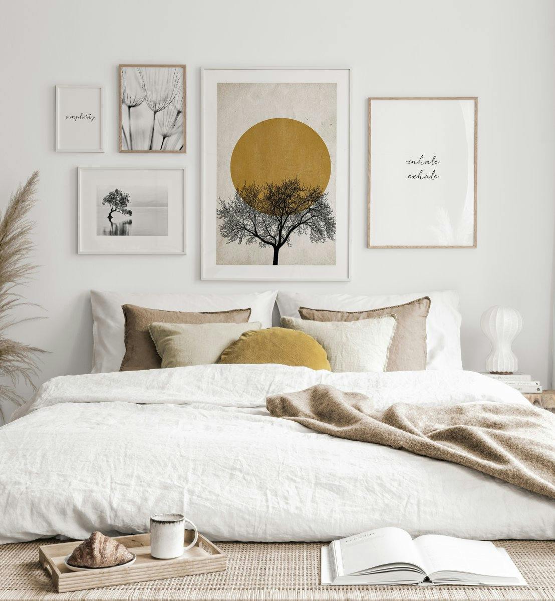 Soothing gallery wall winter morning poster white oaken frames (ONE SIZE) - Poster Store