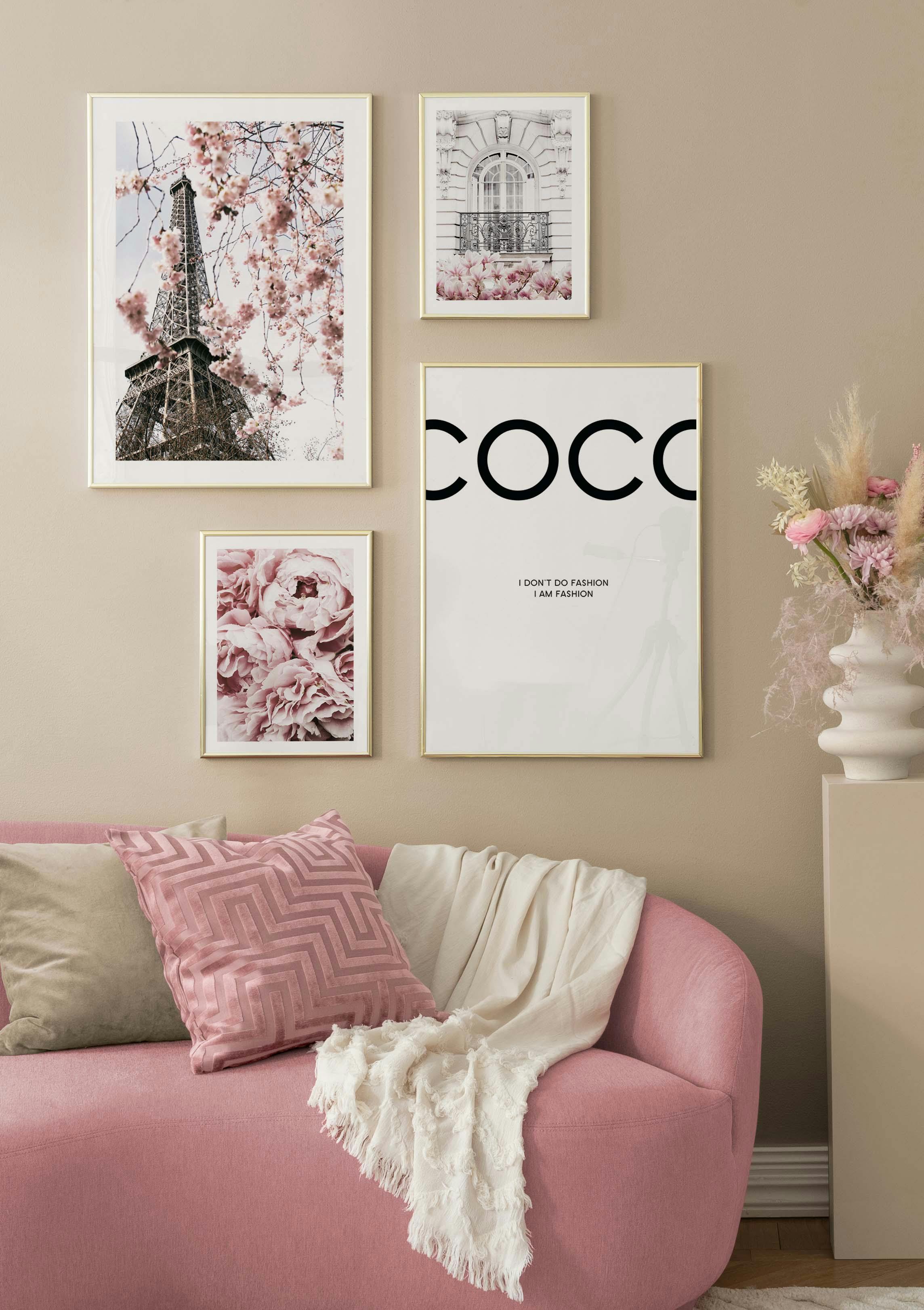 Rosa Paris Plakat pakker (ONE SIZE) - Poster Store