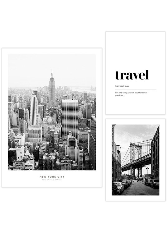 New York Black and White Travel Poster | Poster Store AU