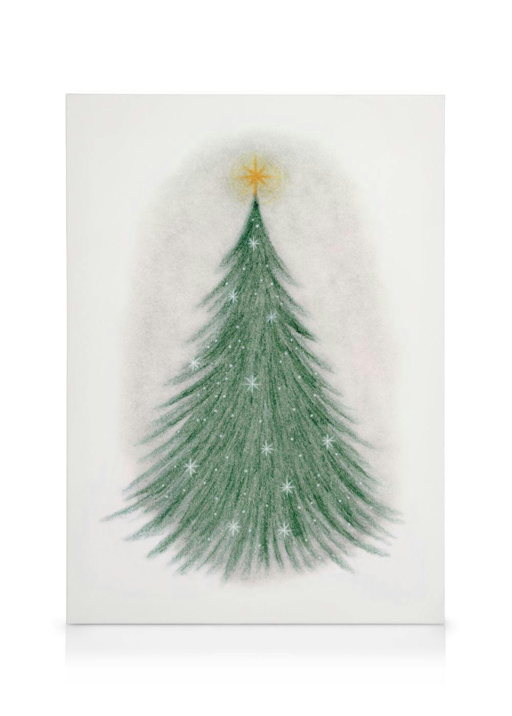 Canvas Prints - Sparkling Christmas Tree Canvas Print (30x40 cm - Oak Frame) - Poster Store