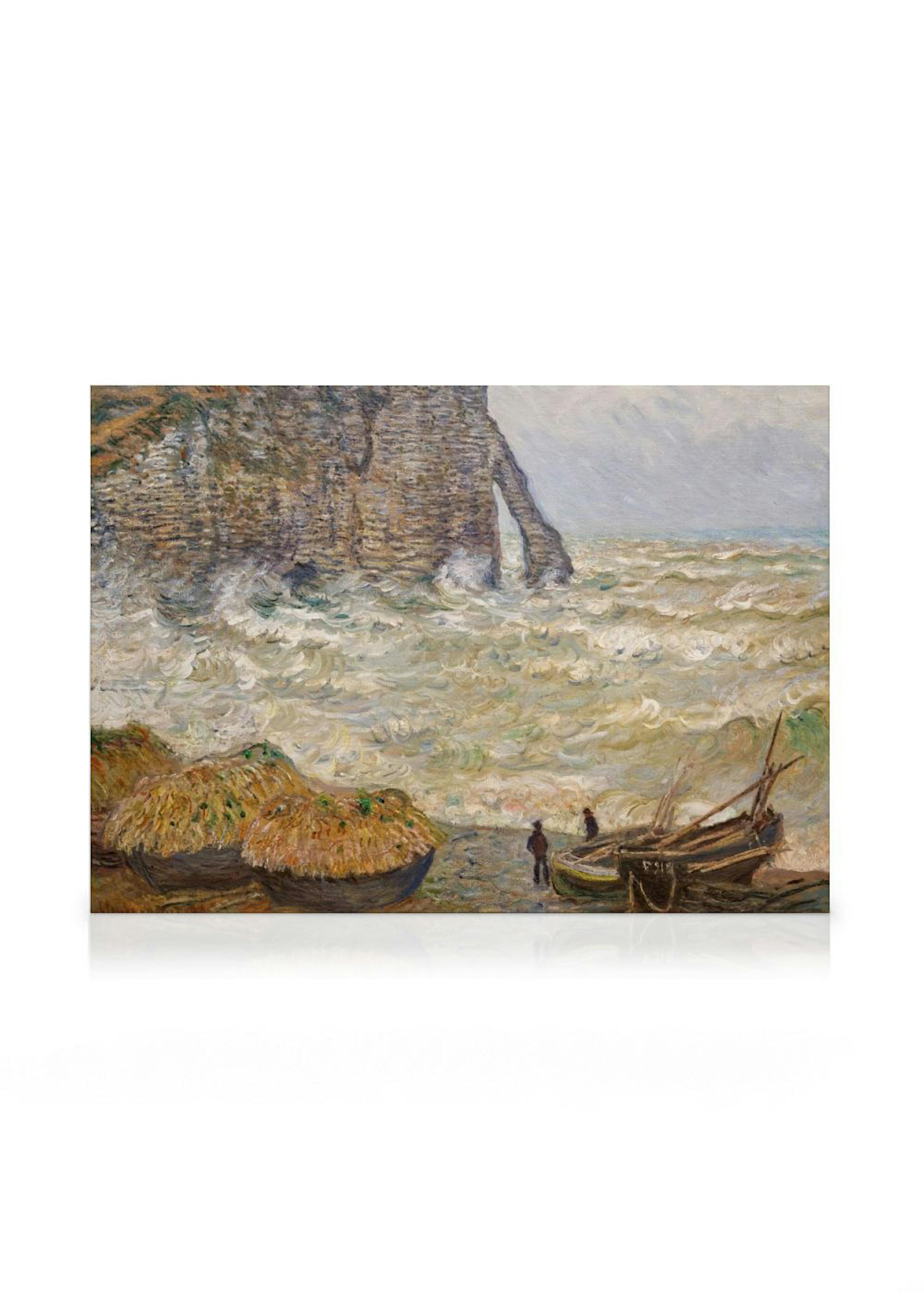 Monet - Mare in Tempesta a Étretat Stampe su Tela 0