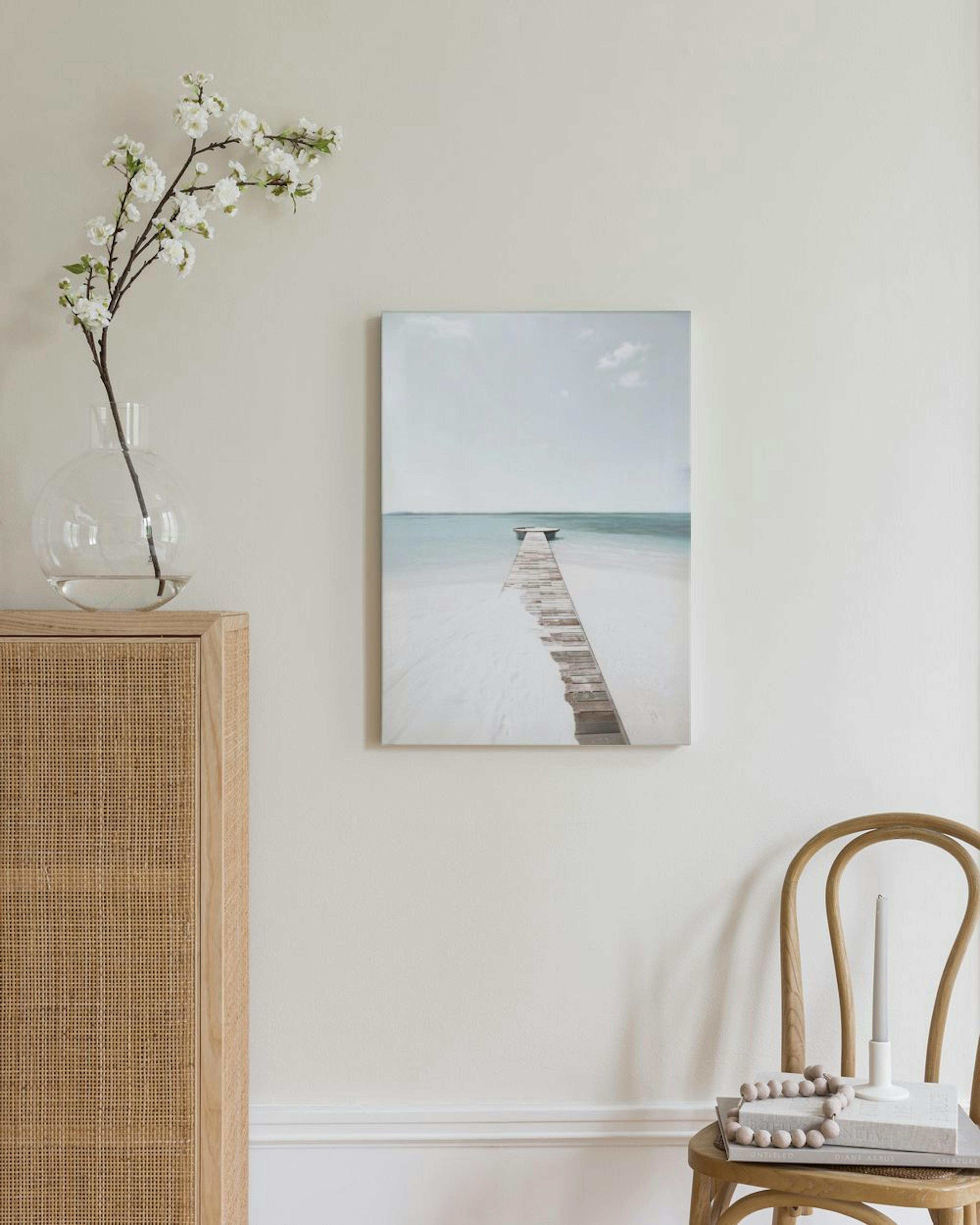 Jetty by Ocean Leinwand thumbnail