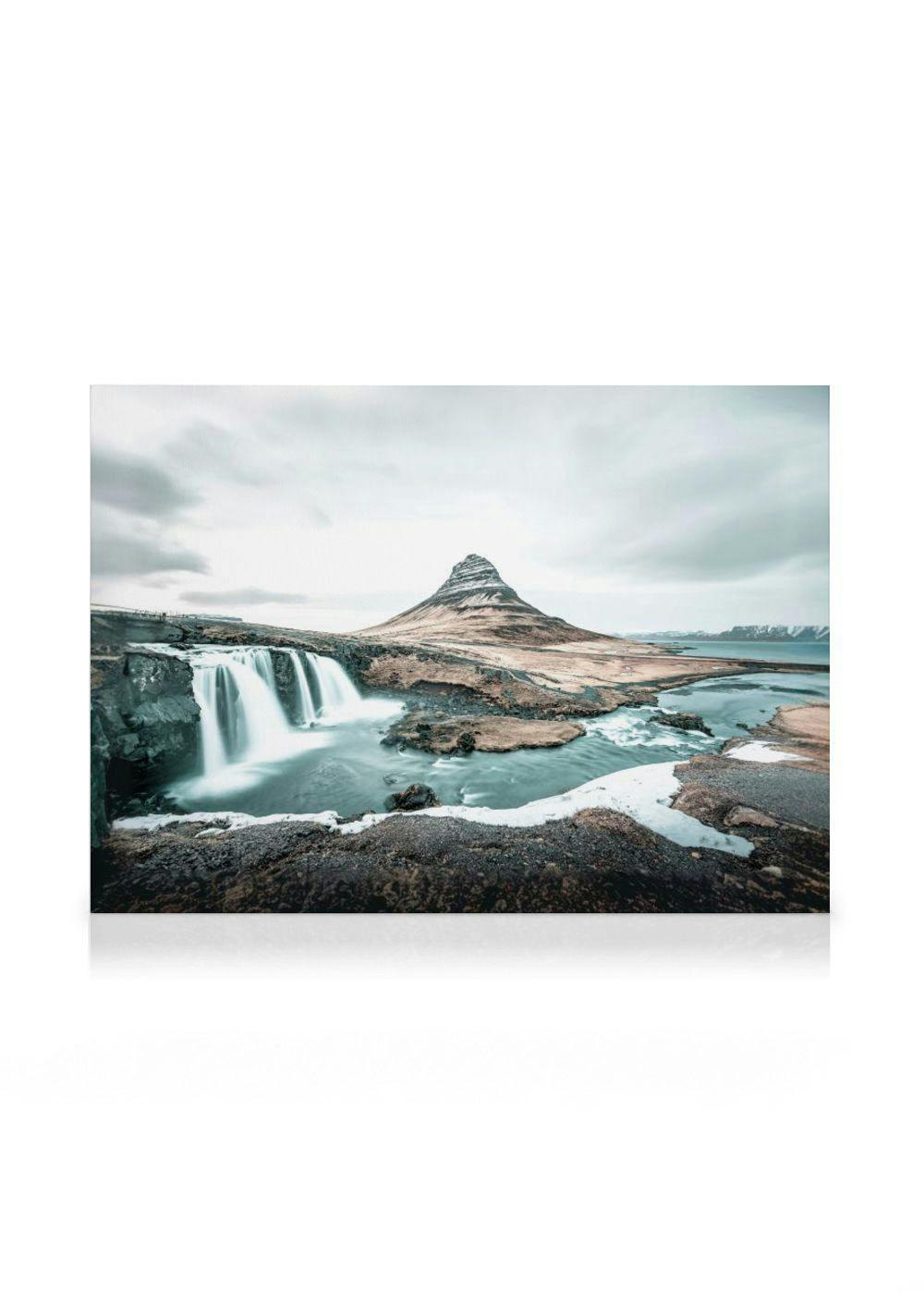 Kirkjufellsfoss Waterfall Canvas Print (70x100 cm - Black Frame) - Poster Store High Quality Picture Frames