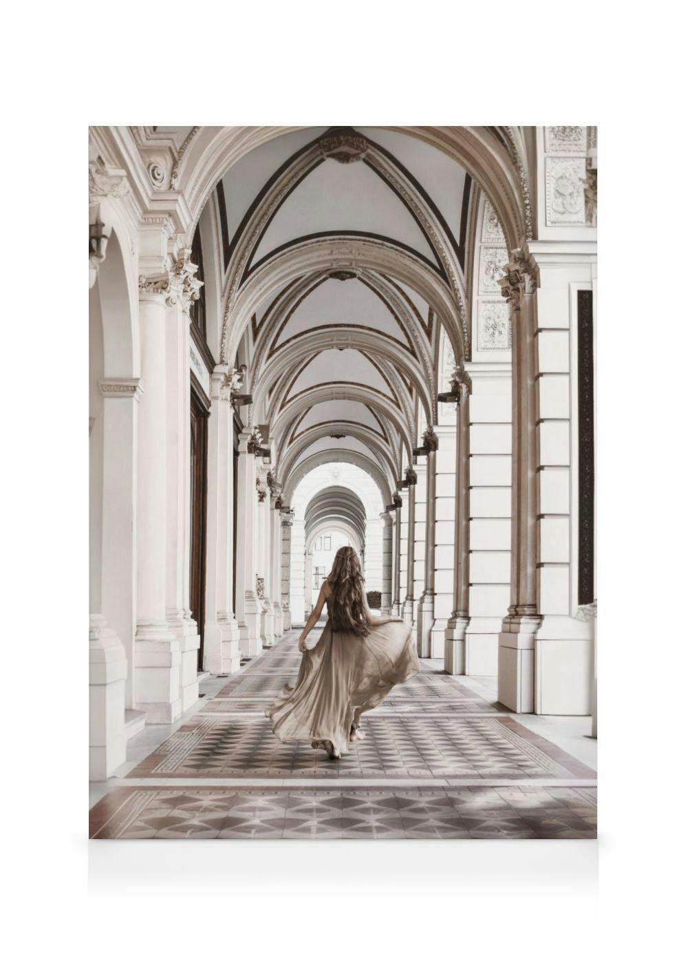 Brown Dress Canvas Print (70x100 cm - Black Frame) - Poster Store High Quality Picture Frames