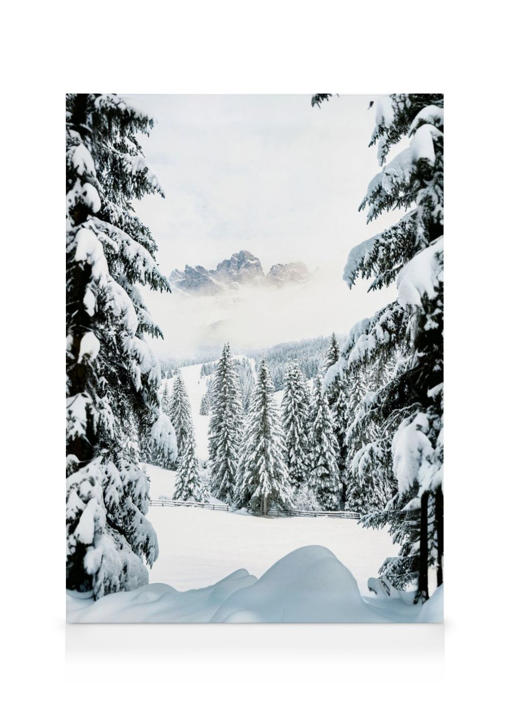Winter Valley Canvas with Snowy Mountain Landscape | Poster Store US