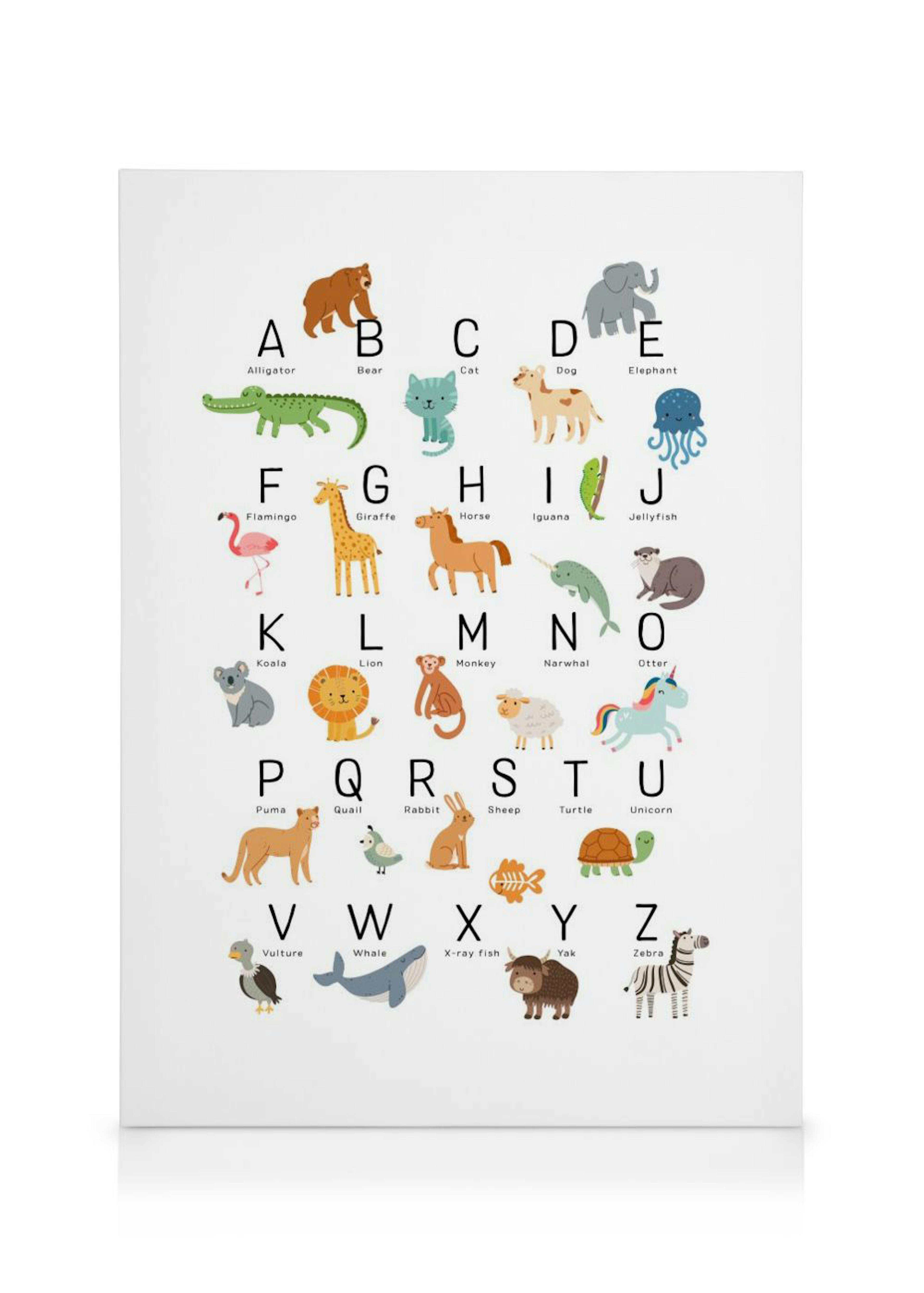 Animal Alphabet Stampa su Tela