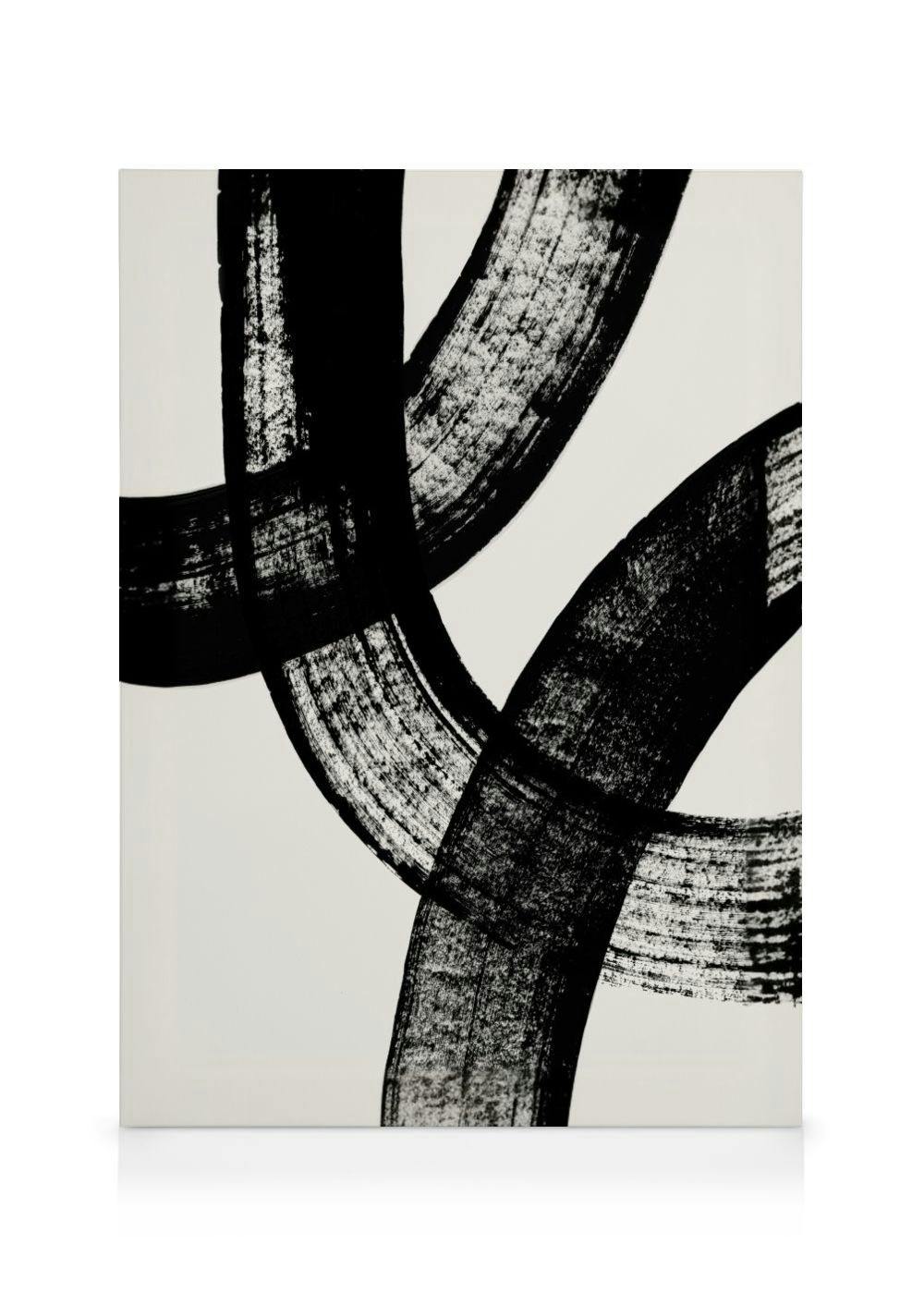 Brush Strokes Canvas (70x100 cm - Fotolijst Eiken) - Poster Store