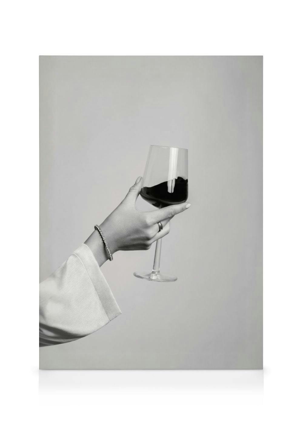 Cheering Wine Canvas (50x70 cm - Fotolijst Zwart) - Poster Store