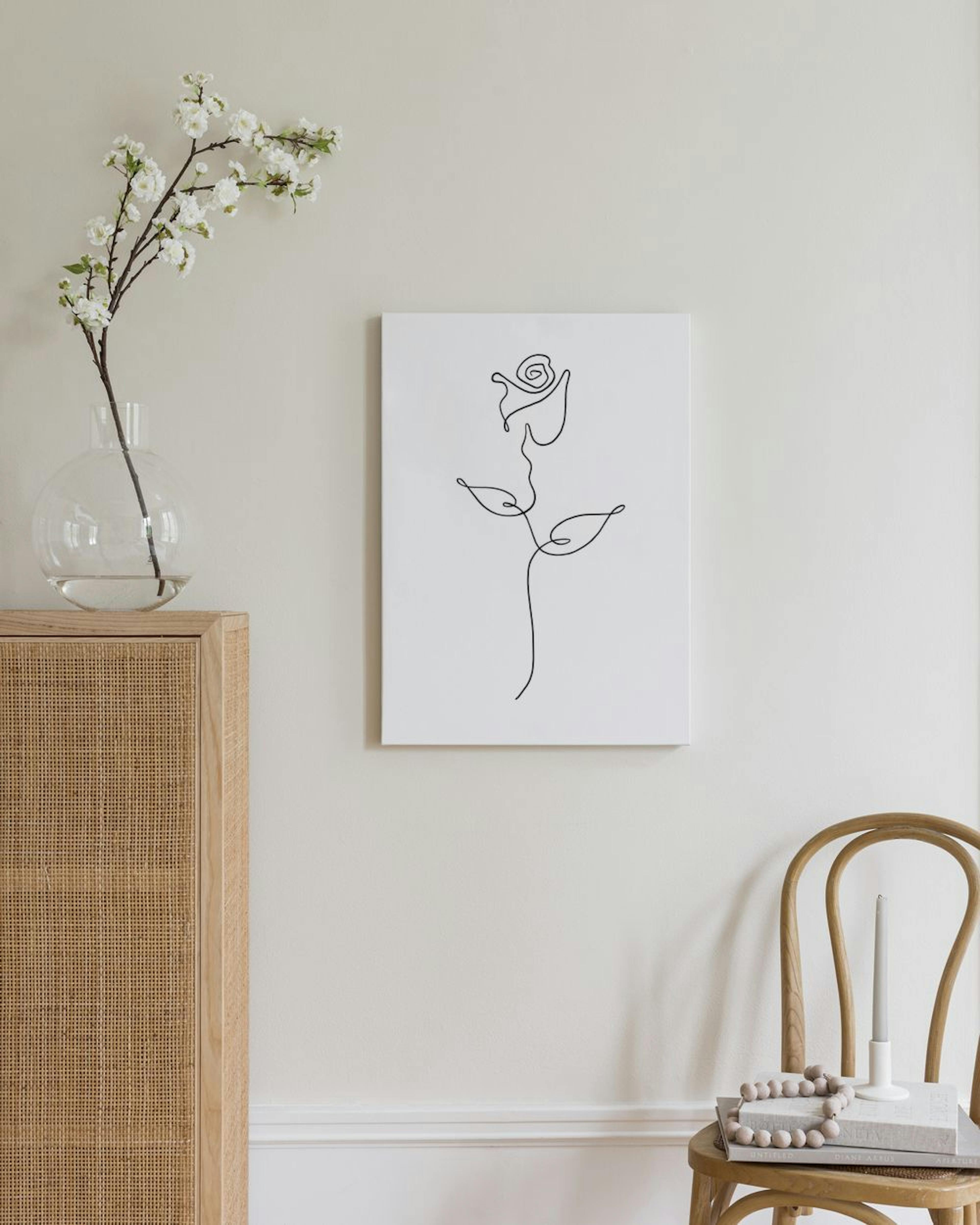 Rose Line Art Toile thumbnail