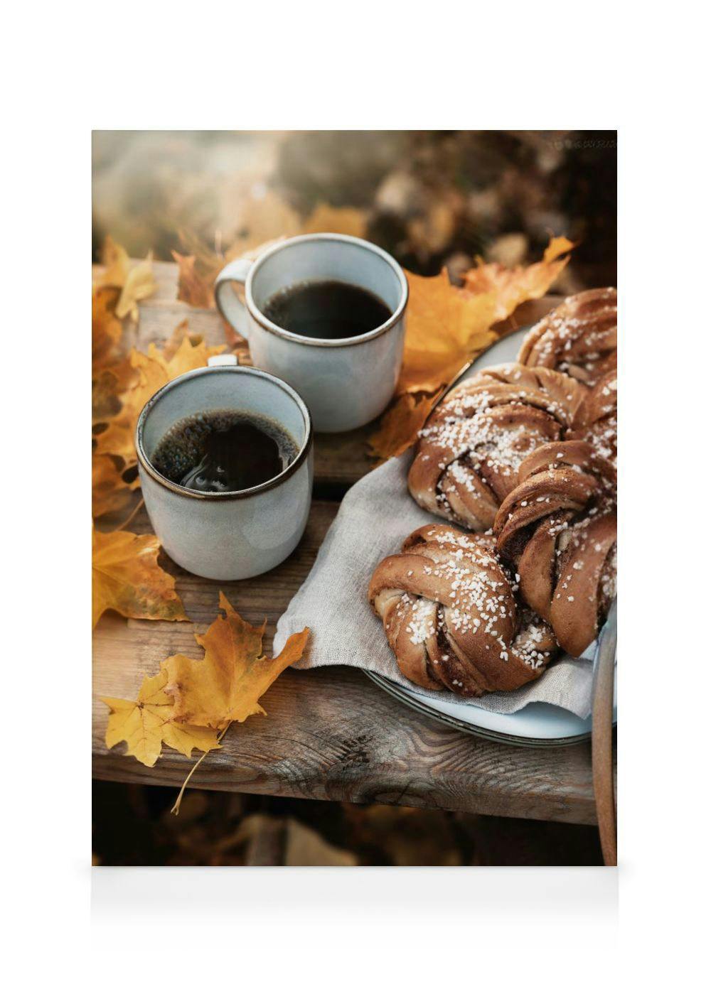 Fika Autunnale Stampa su tela (70x100 cm - Cornice in nero) - Poster Store
