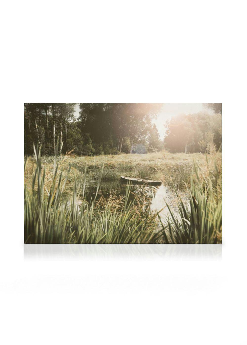 Rustige Dagen bij het Meer Canvas (50x70 cm - Fotolijst Zwart) - Poster Store