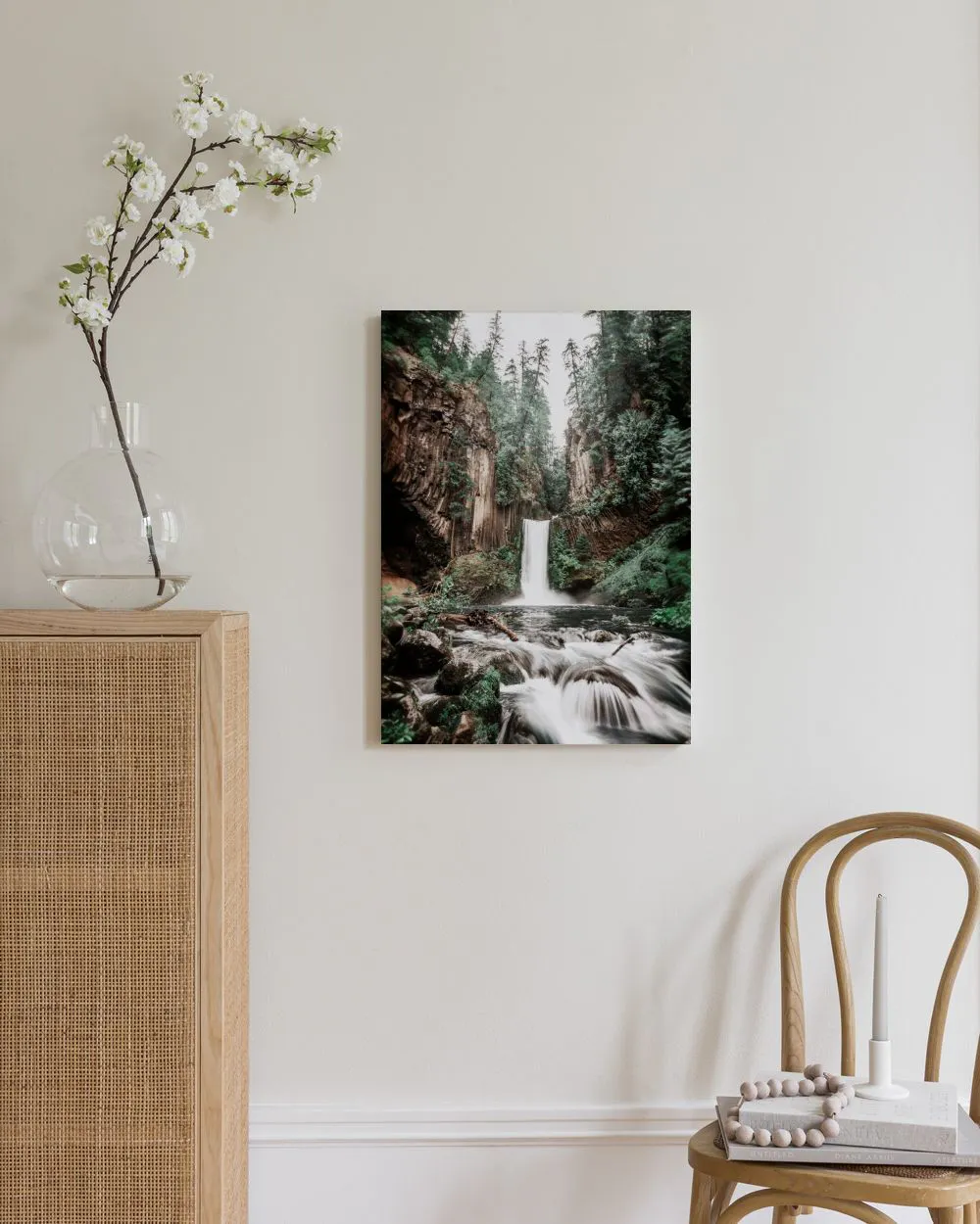 Bello Cascata IN Foresta Tropicale Quadro su Tel Decorazione Parete Bello Cascata IN Foresta Tropicale Quadro su Tel Decorazione Parete