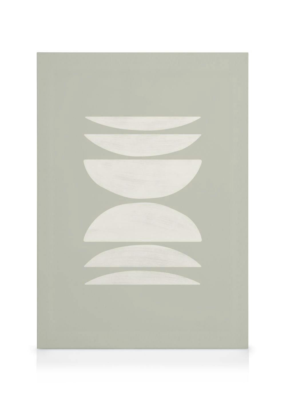 Grafisch Patroon Groen Canvas (70x100 cm - Fotolijst Eiken) - Poster Store