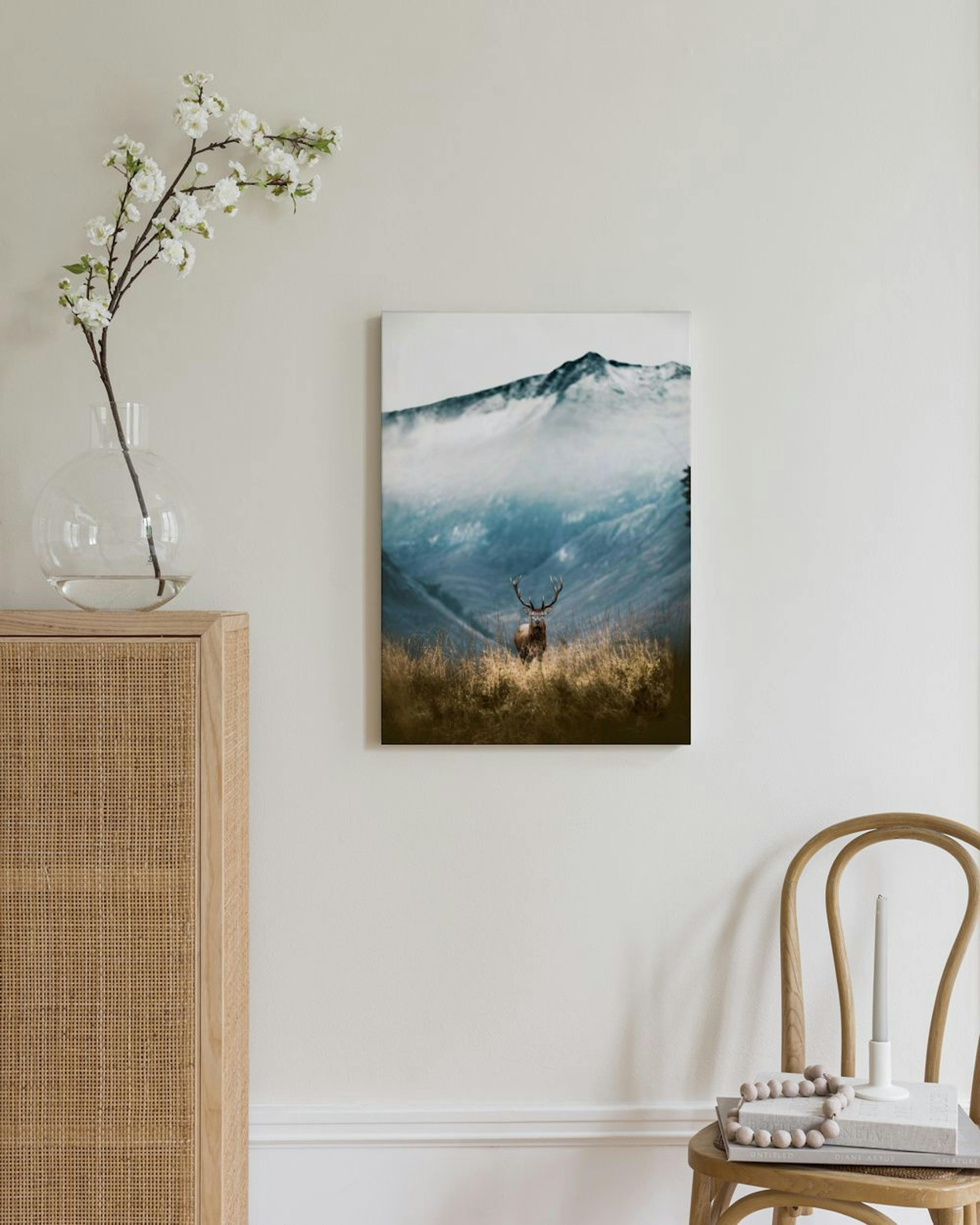 Berg Hirsch Leinwandbild thumbnail