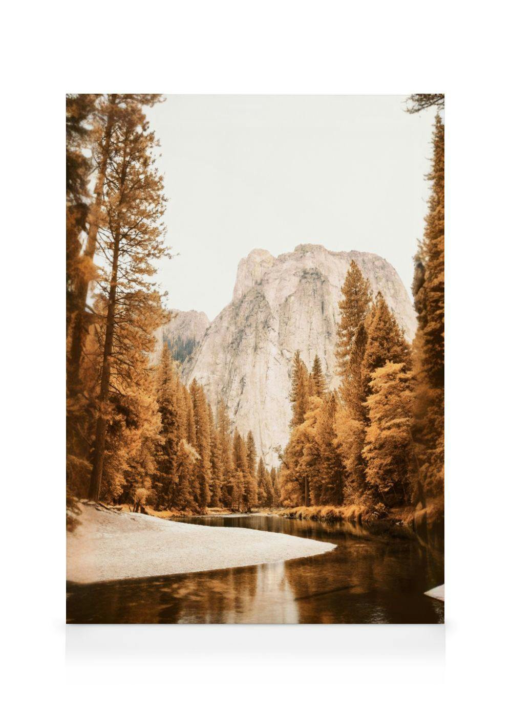 Kleurrijke Yosemite Canvas (70x100 cm - Fotolijst Eiken) - Poster Store