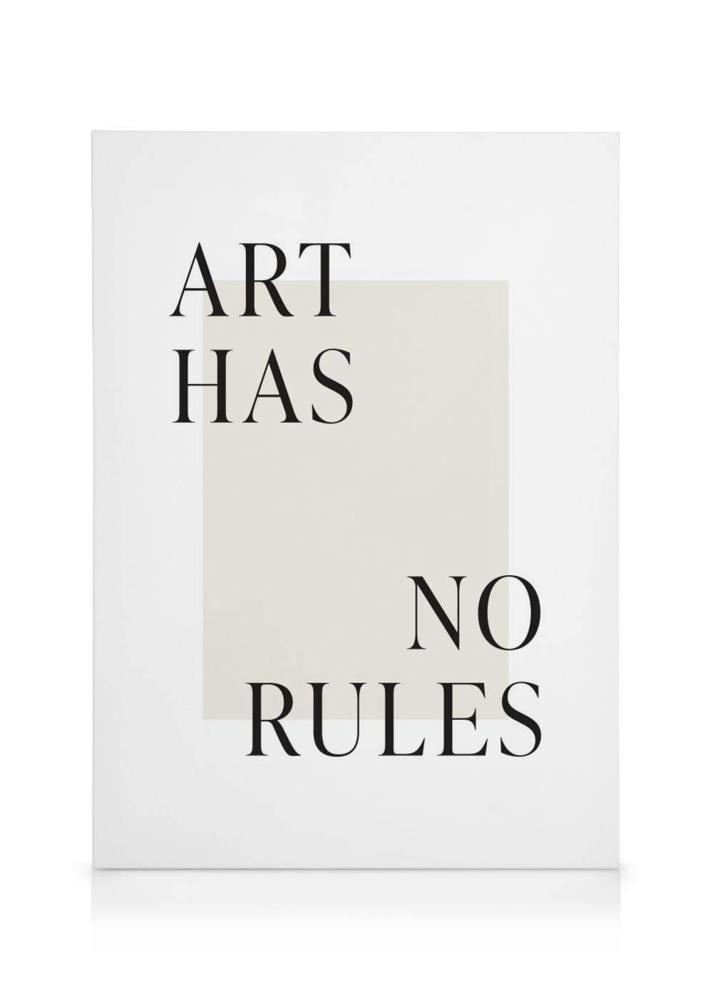 Art Has No Rules Canvas (70x100 cm - Fotolijst Eiken) - Poster Store