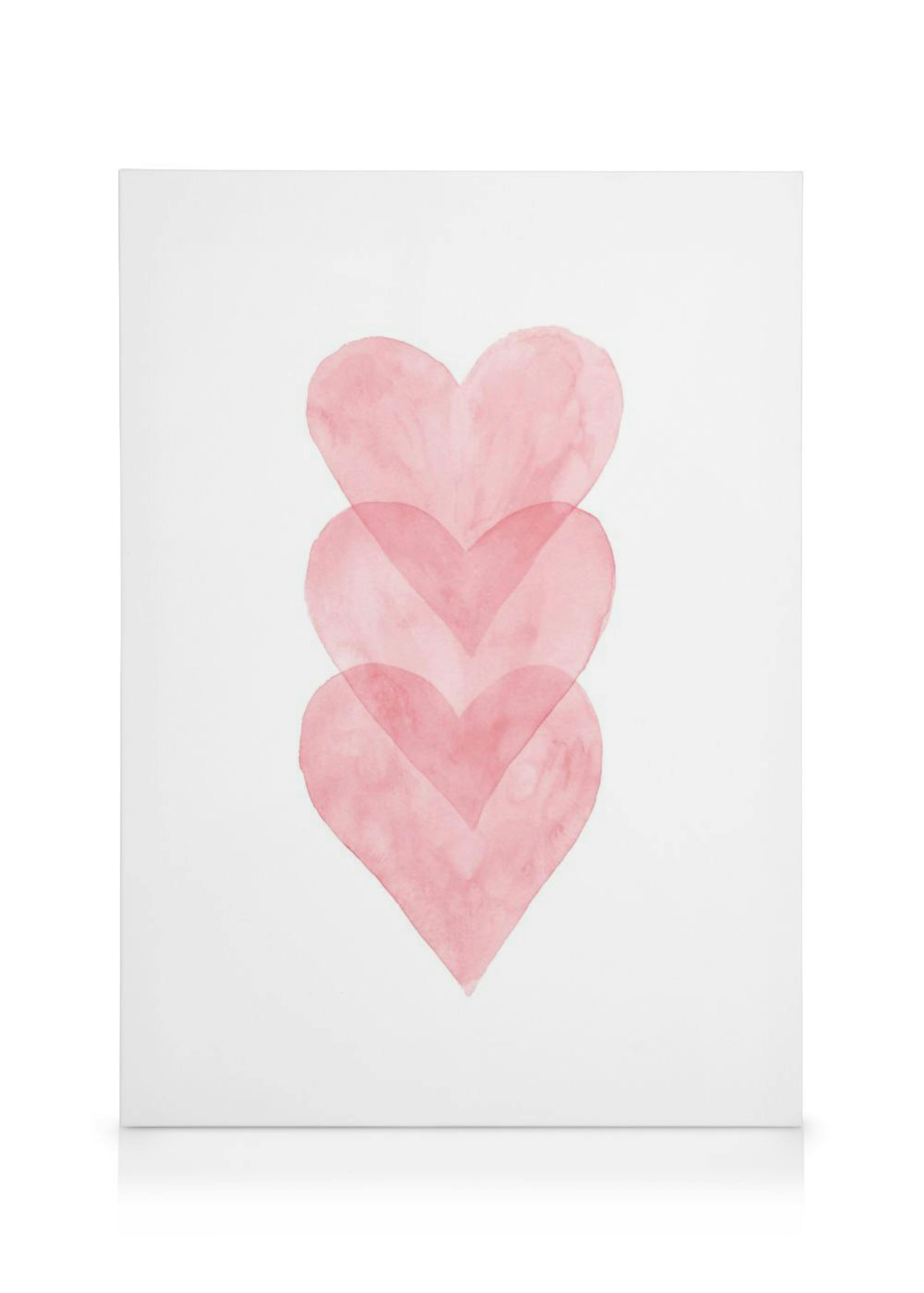 Watercolour Hearts Canvas Print 0