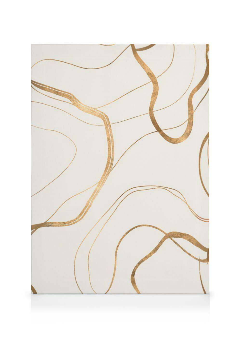 Golden Abstract Lines Canvas Print (30x40 cm - Black Frame) - Poster Store High Quality Picture Frames