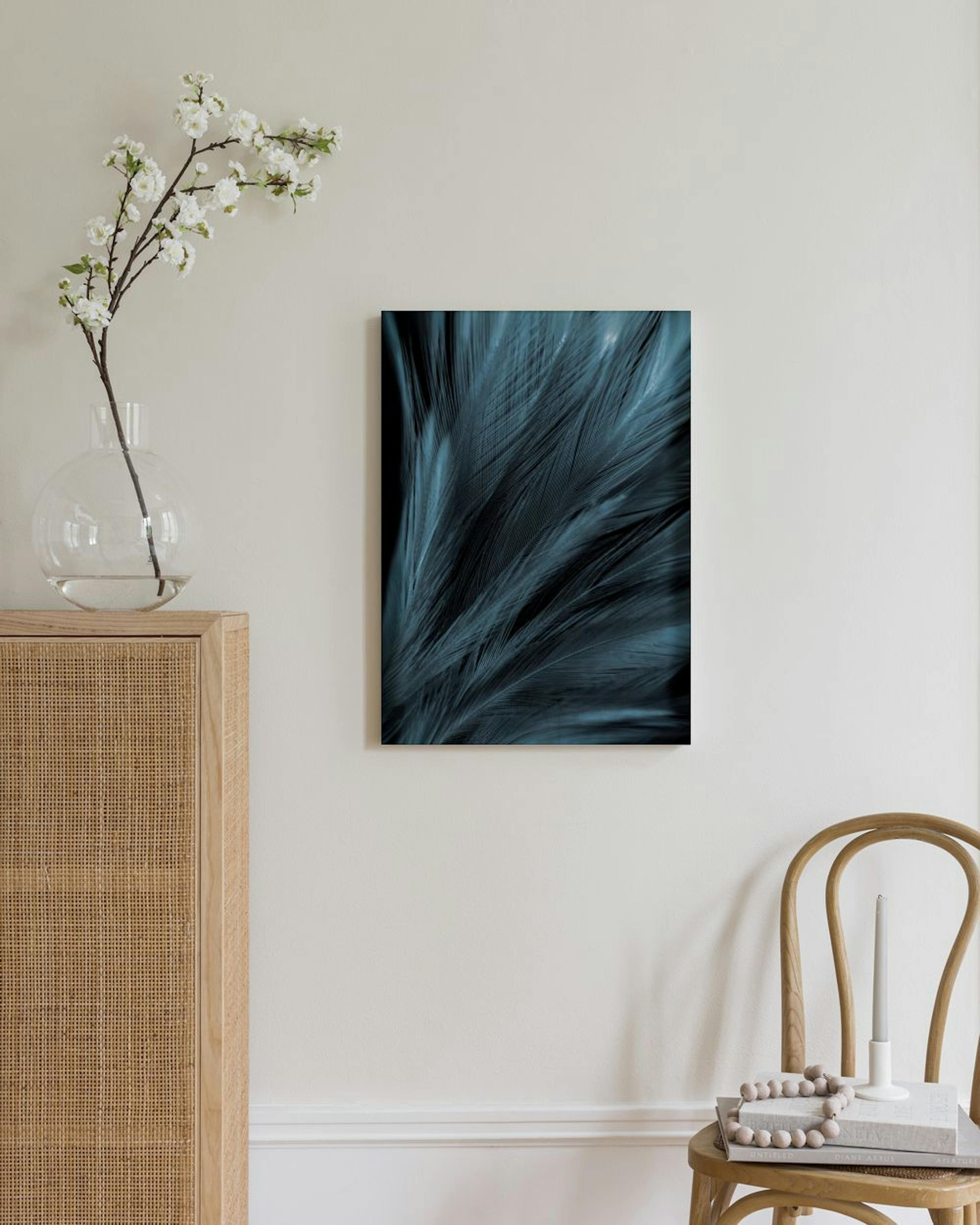 Dark Blue Feathers Lerretsbilde thumbnail