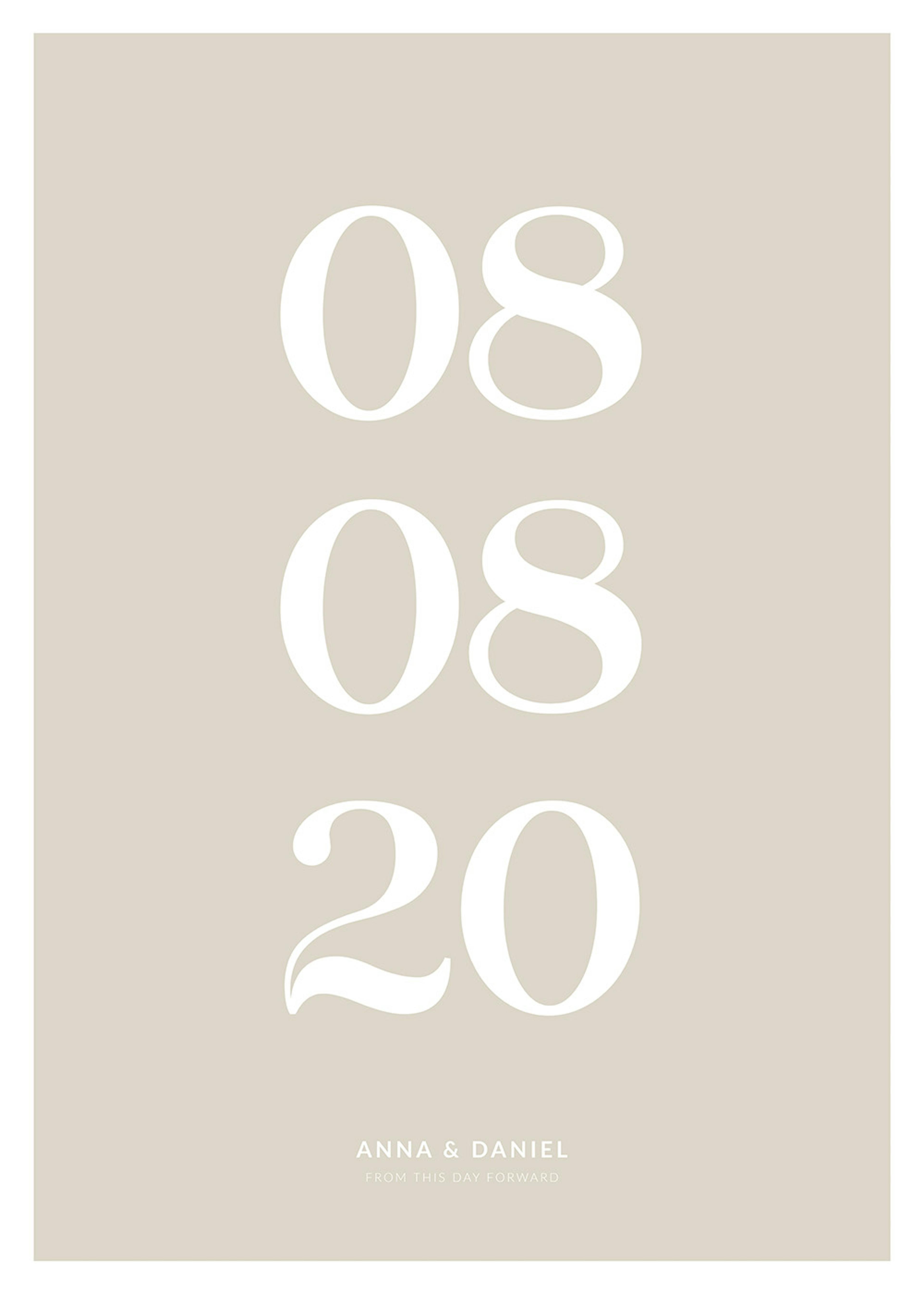 À Partir de ce Jour Beige Poster Personnalisé 0