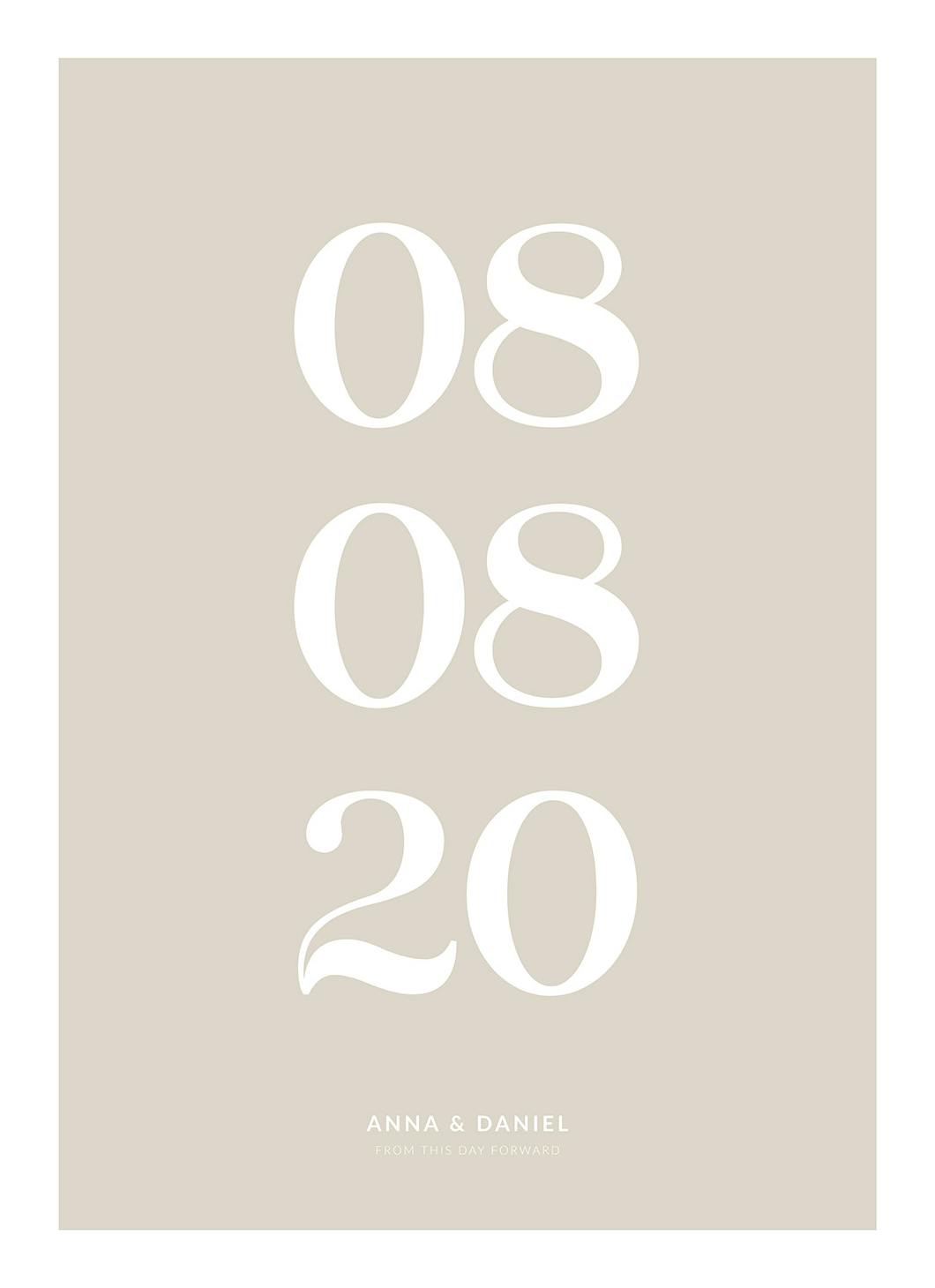 From This Day Forward beige persoonlijke poster (30x40 cm) - Poster Store