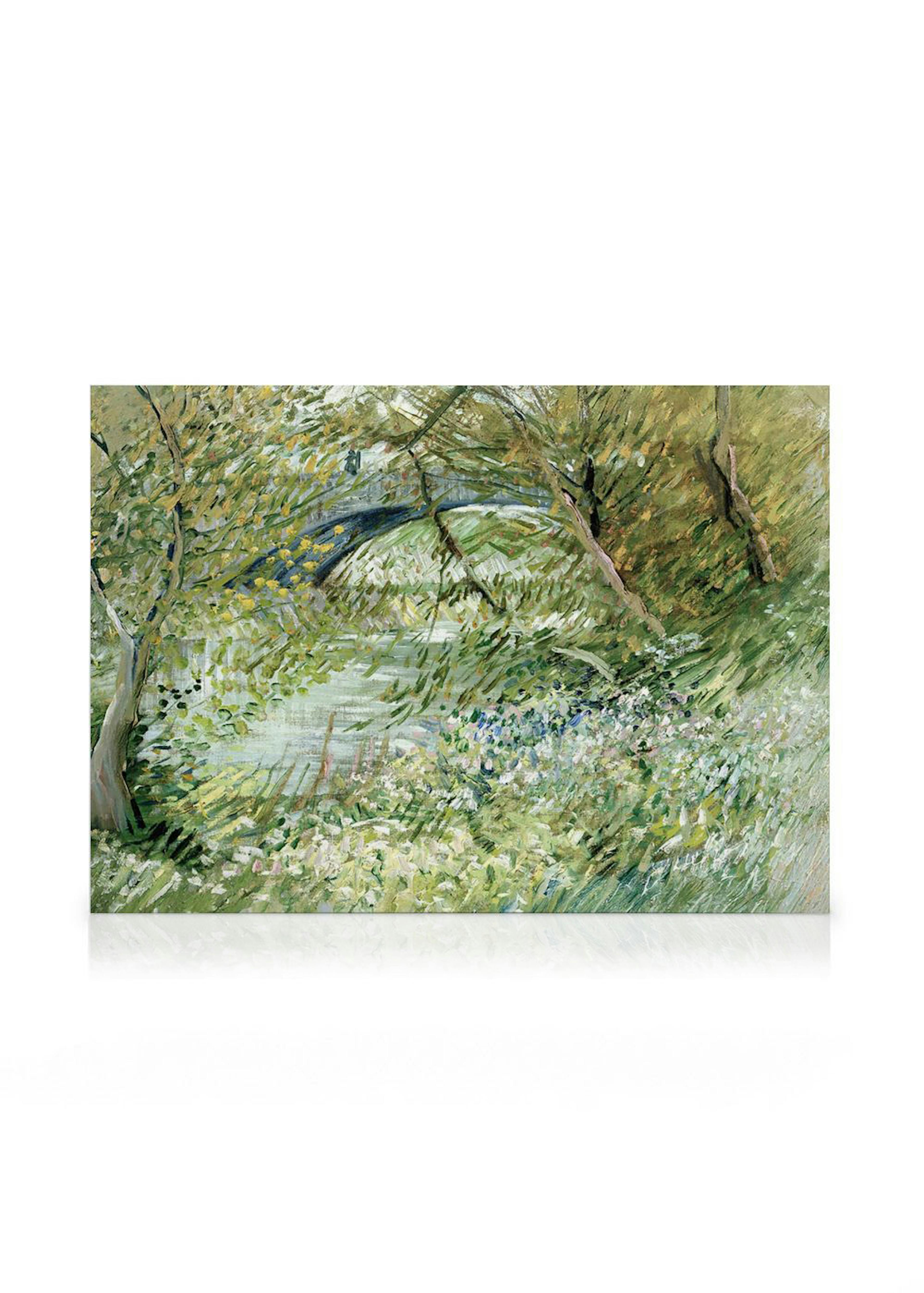 Van Gogh - Paesaggio Riva del Fiume in Primavera Stampa su Tela 0