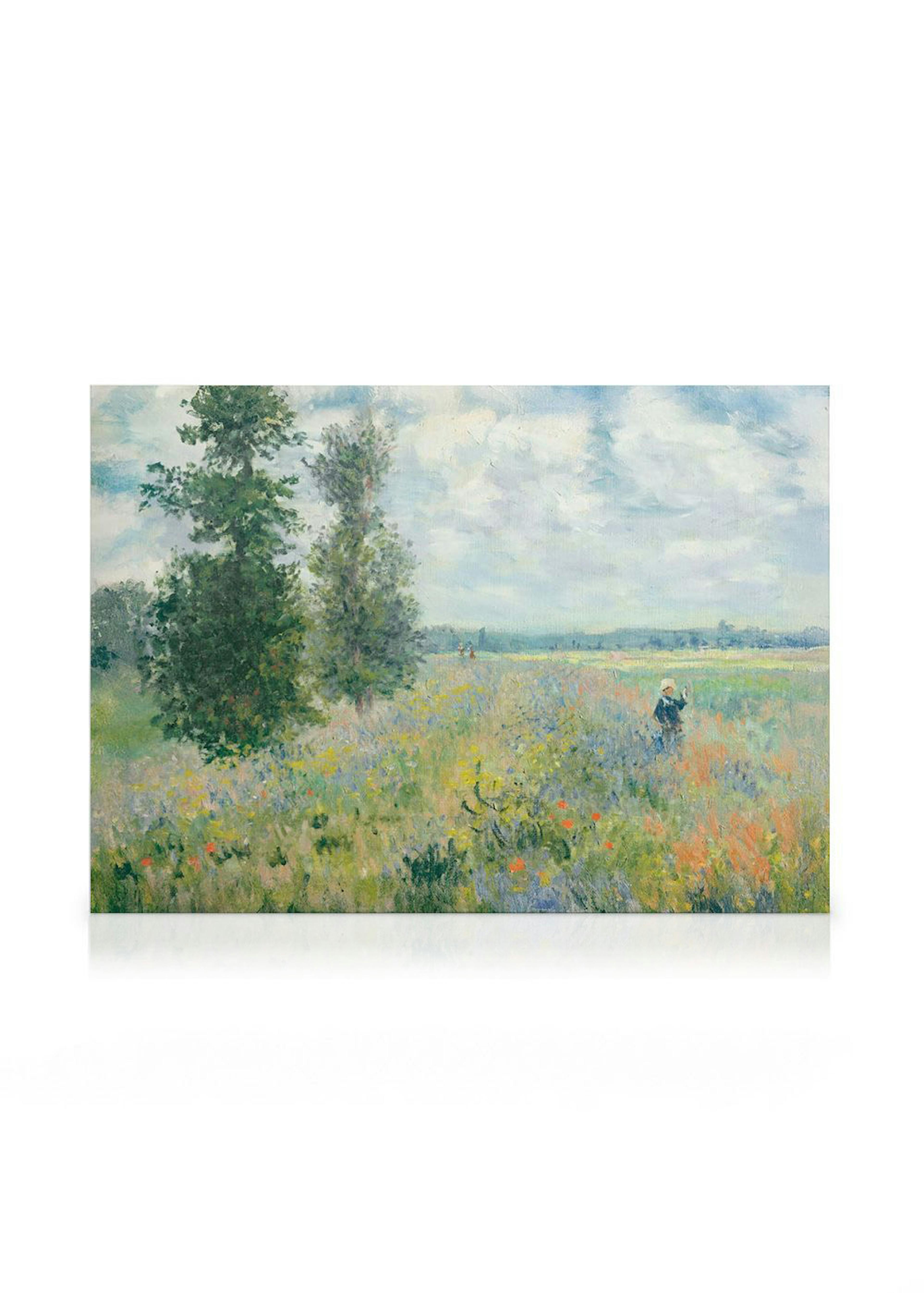 Monet - Campi di Papaveri Vicino ad Argenteuil Paesaggio Stampa su Tela 0