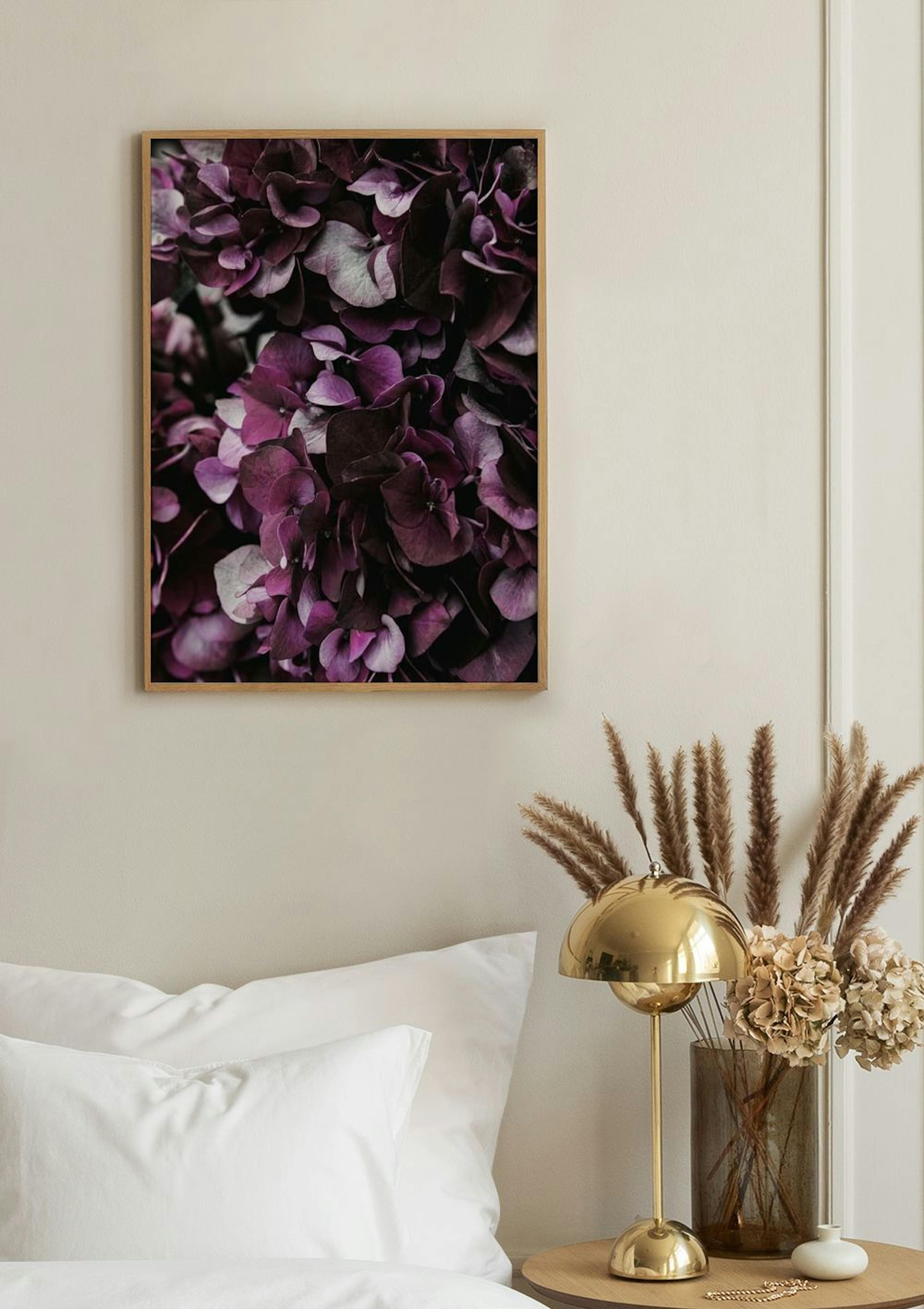 Gros Plan Hortensia Violet Poster thumbnail