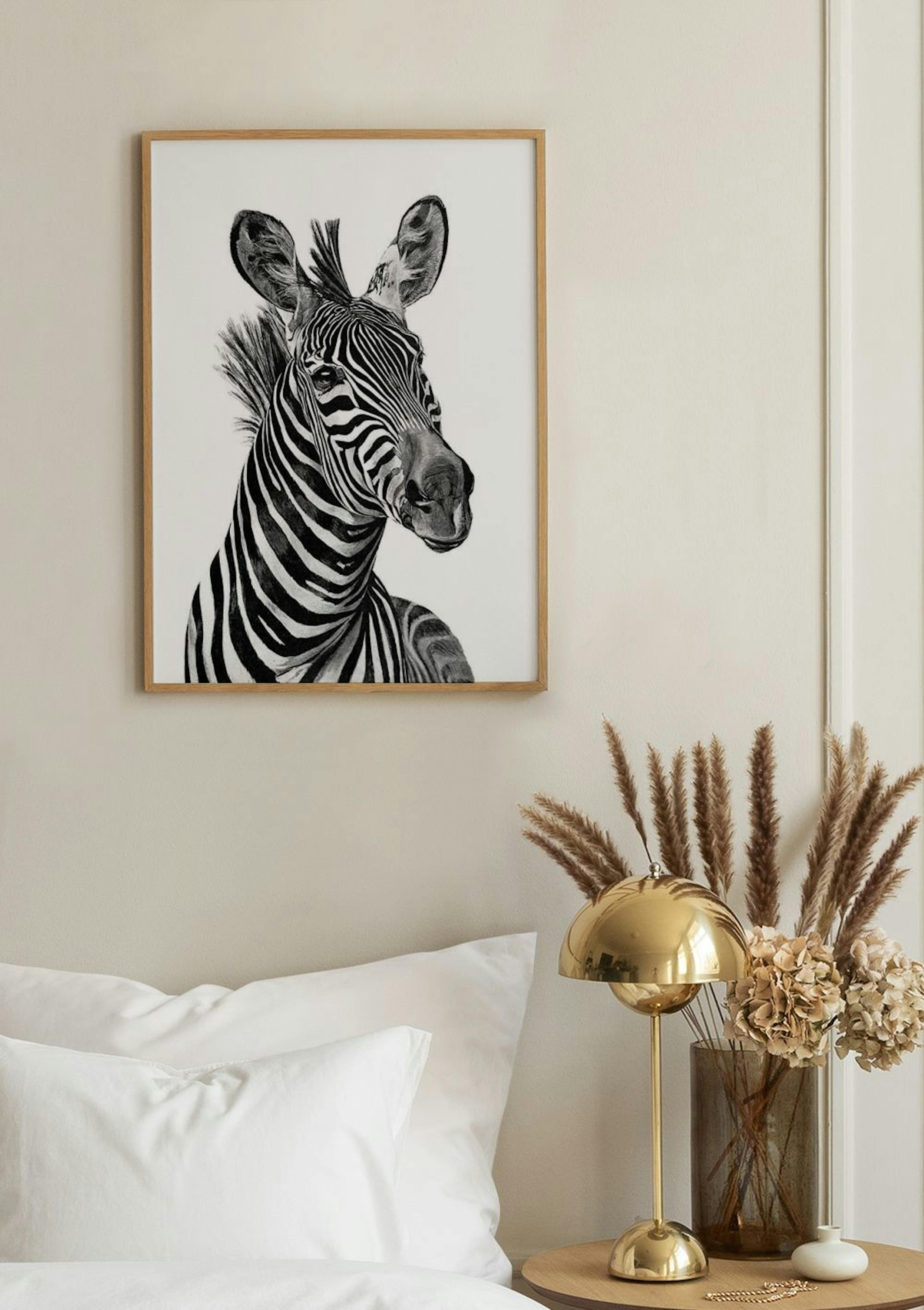 Zebra Black And White Poster thumbnail