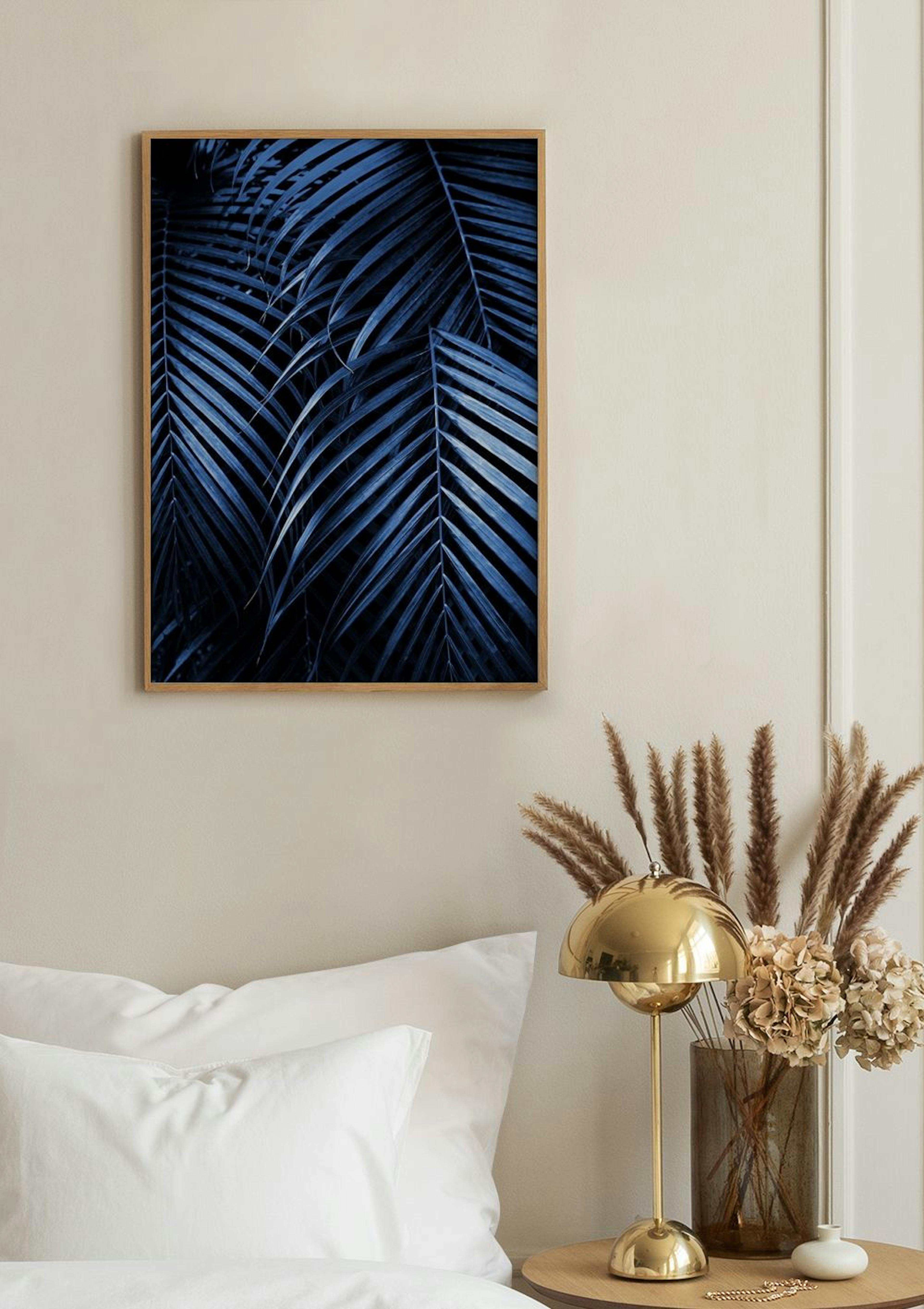 Blue Palm Leaves No2 Poster thumbnail