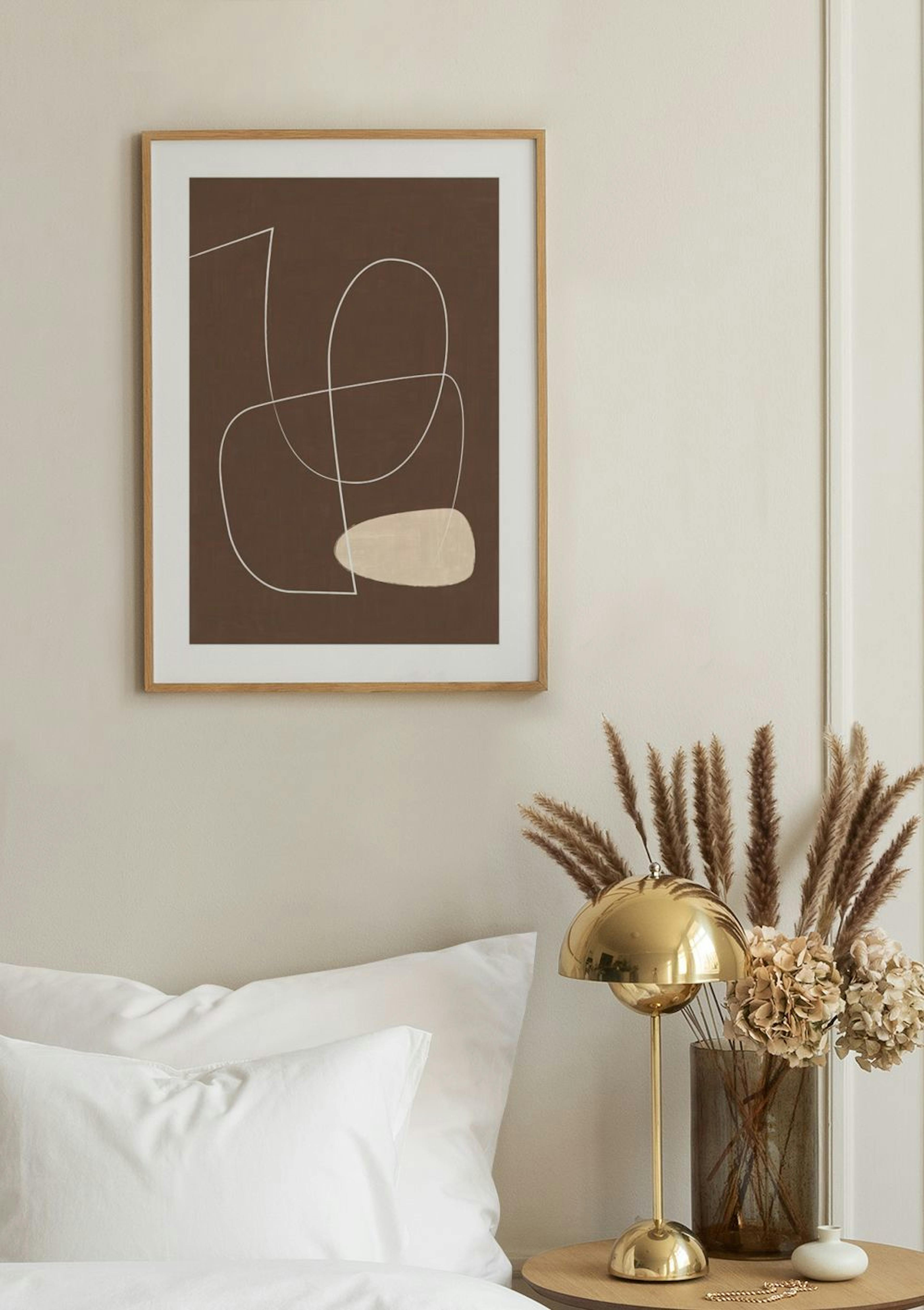 Linee Marrone Castagna Poster thumbnail