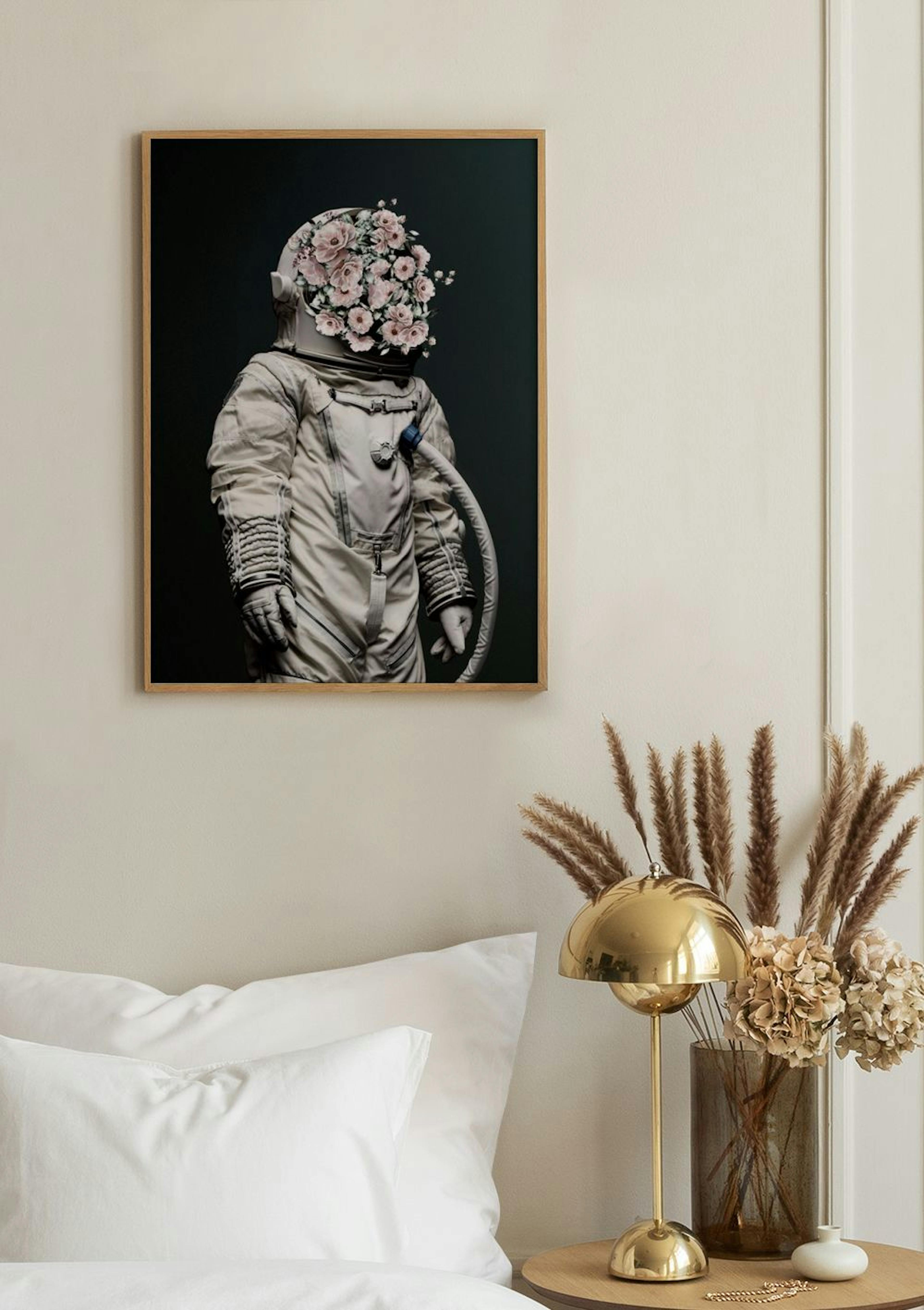 Astronauta con Fiori Poster thumbnail