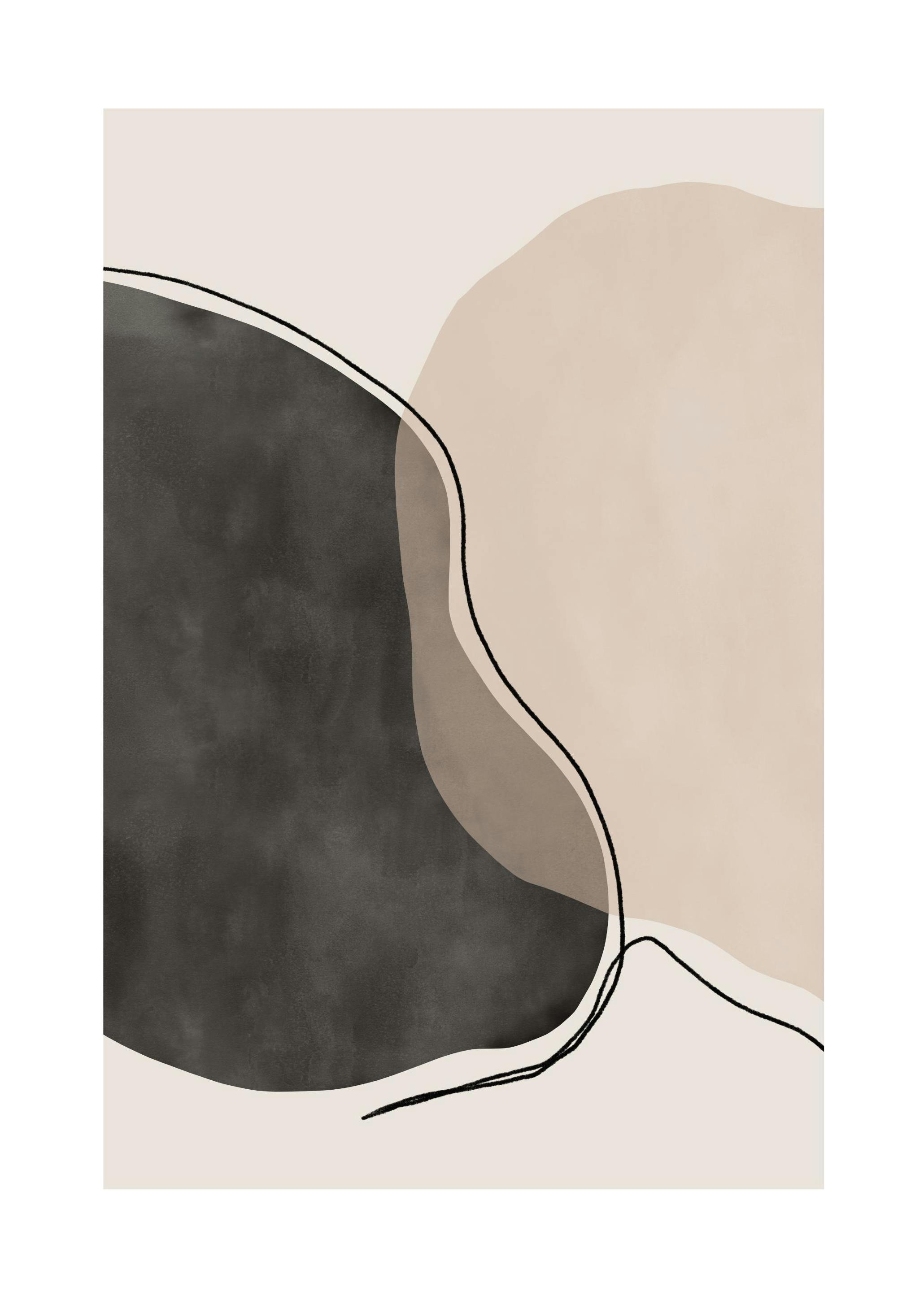Former og Linjer No1 Plakat (30x40 cm) - Poster Store