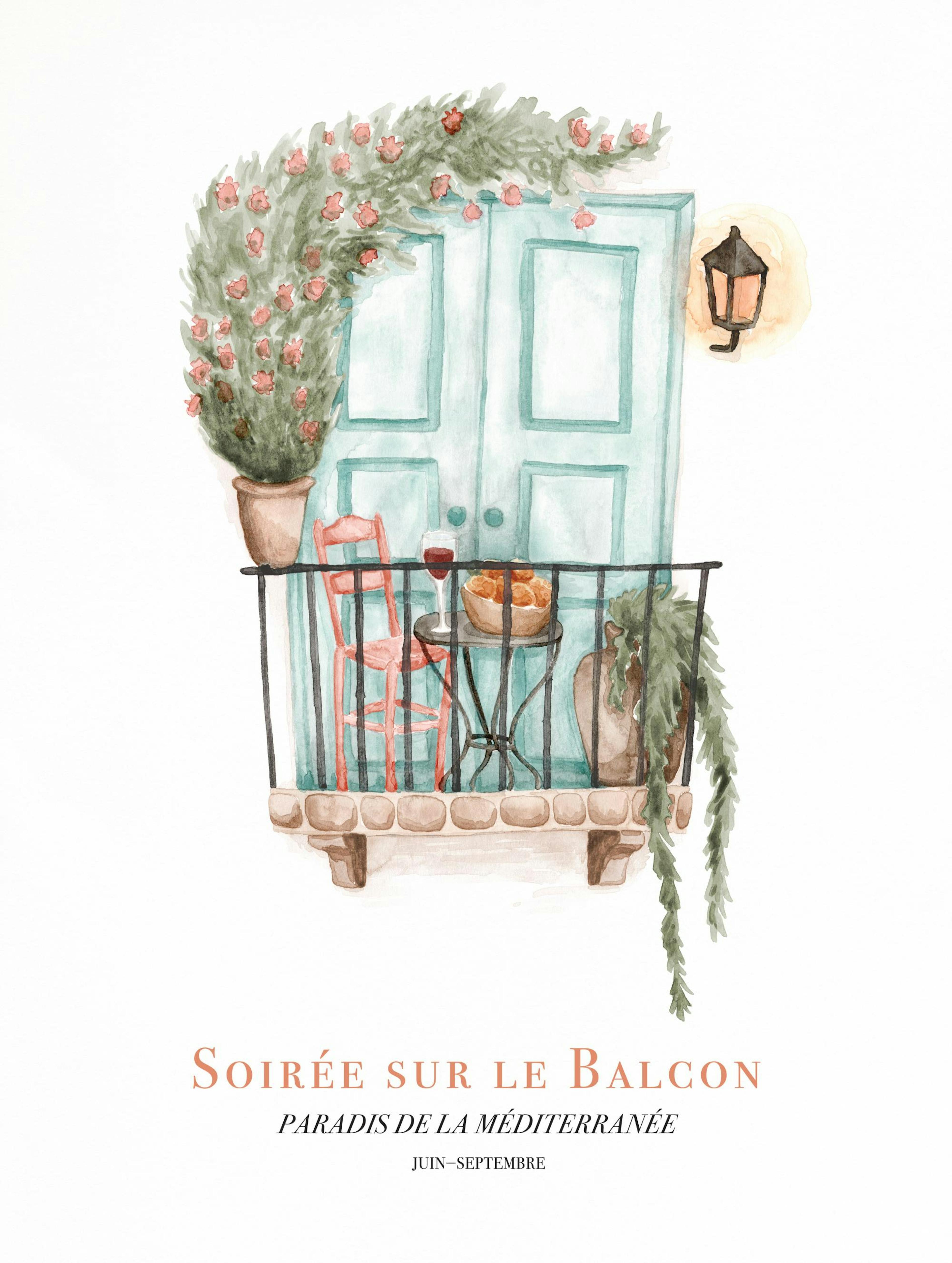 Balcon à l'Aquarelle Poster thumbnail