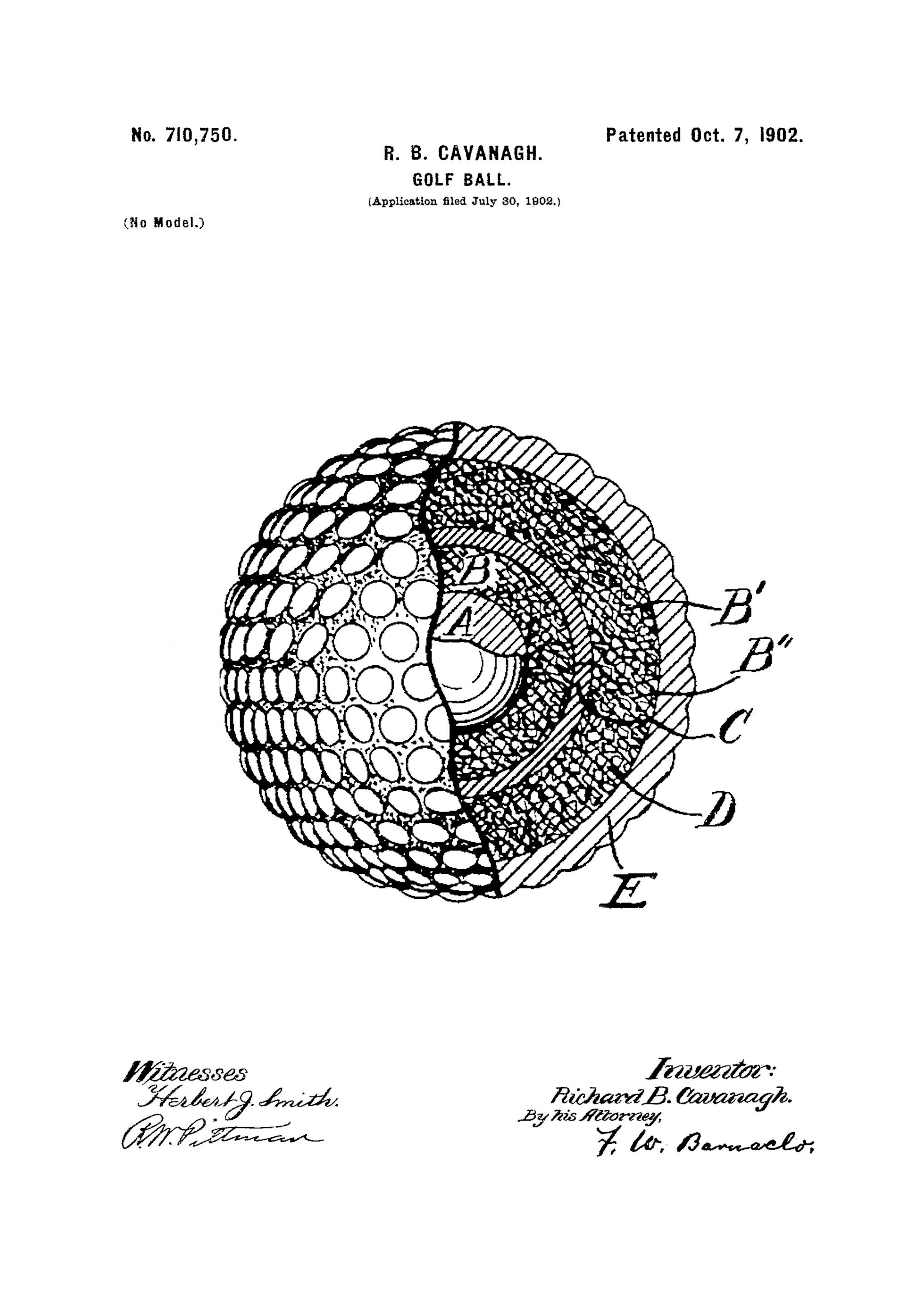 Golf Ball Patent Plakat 0