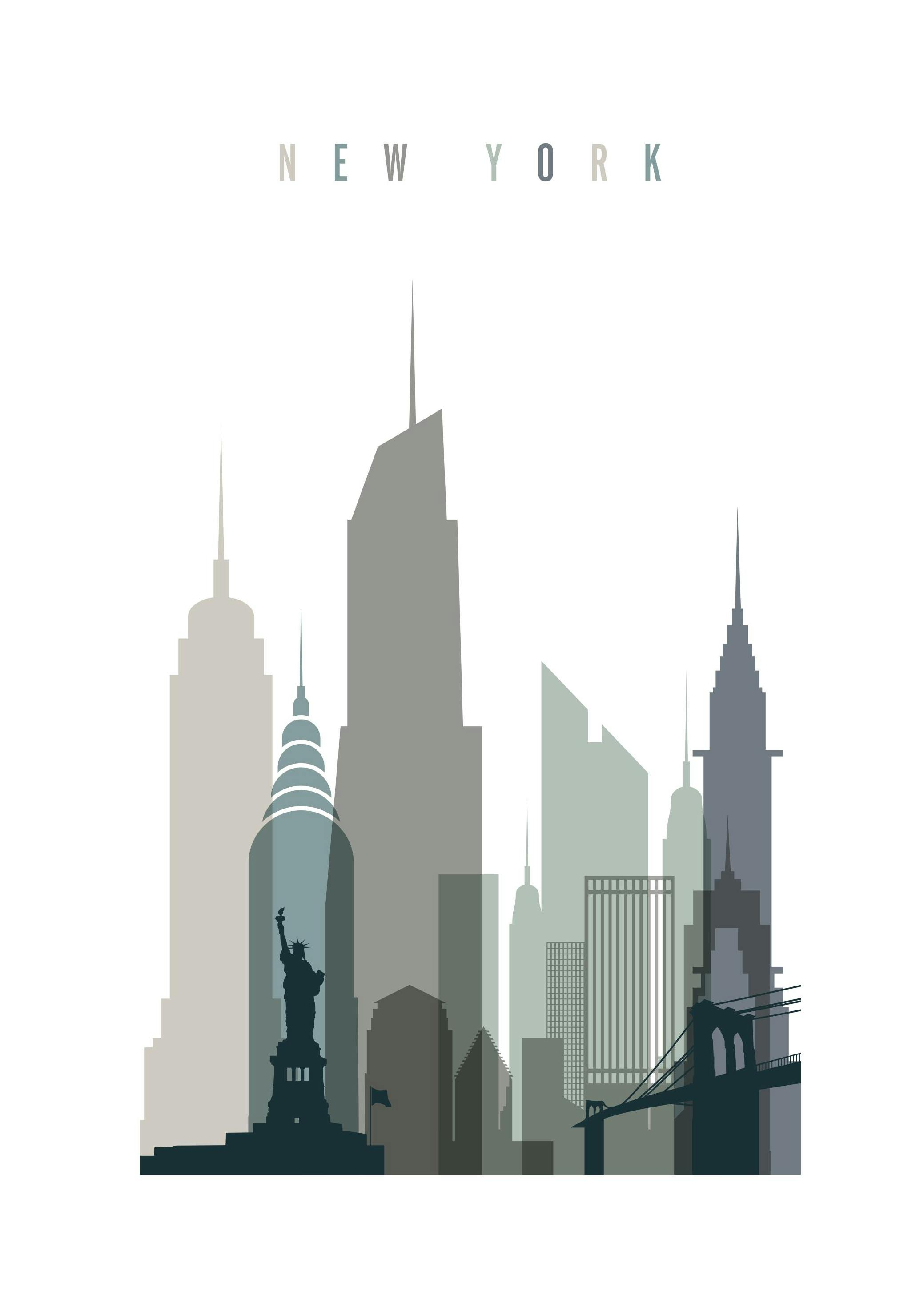 Art Prints Vicky - New York Skyline (50x70 cm) - Poster Store