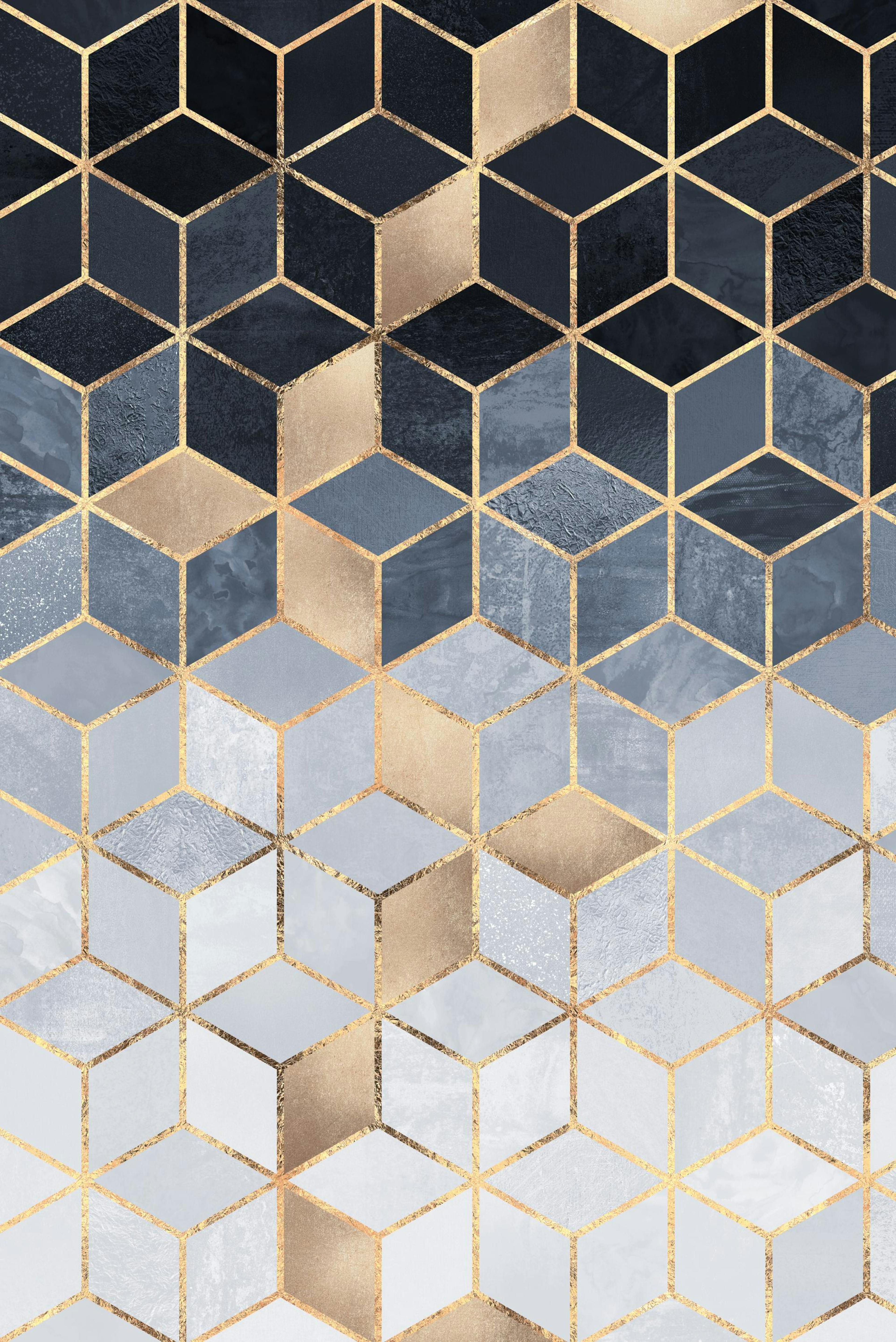 Soft Blue Gradient Cubes Poster thumbnail