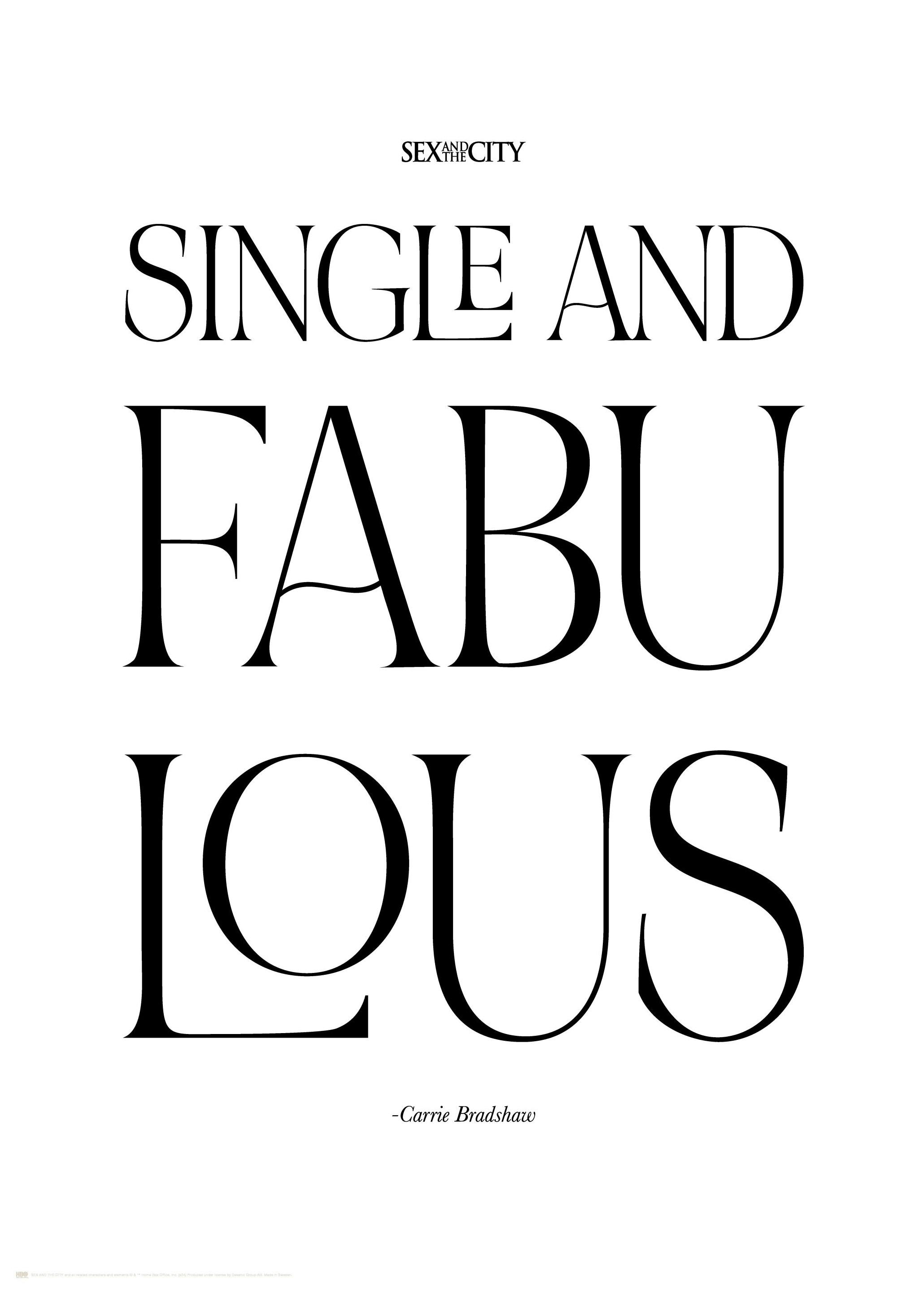 Sex and the City™ - Single and Fabulous Affiche (30x40 cm) - Poster Store