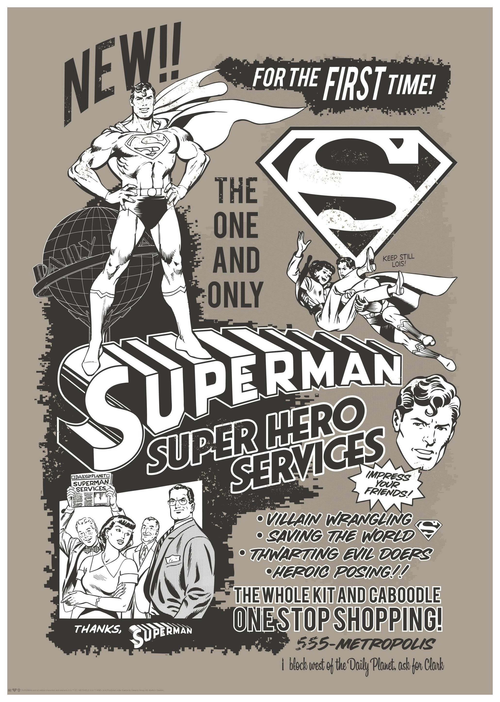 Prints Superman™ - The One and Only Poster (30x40 cm) - Poster Store
