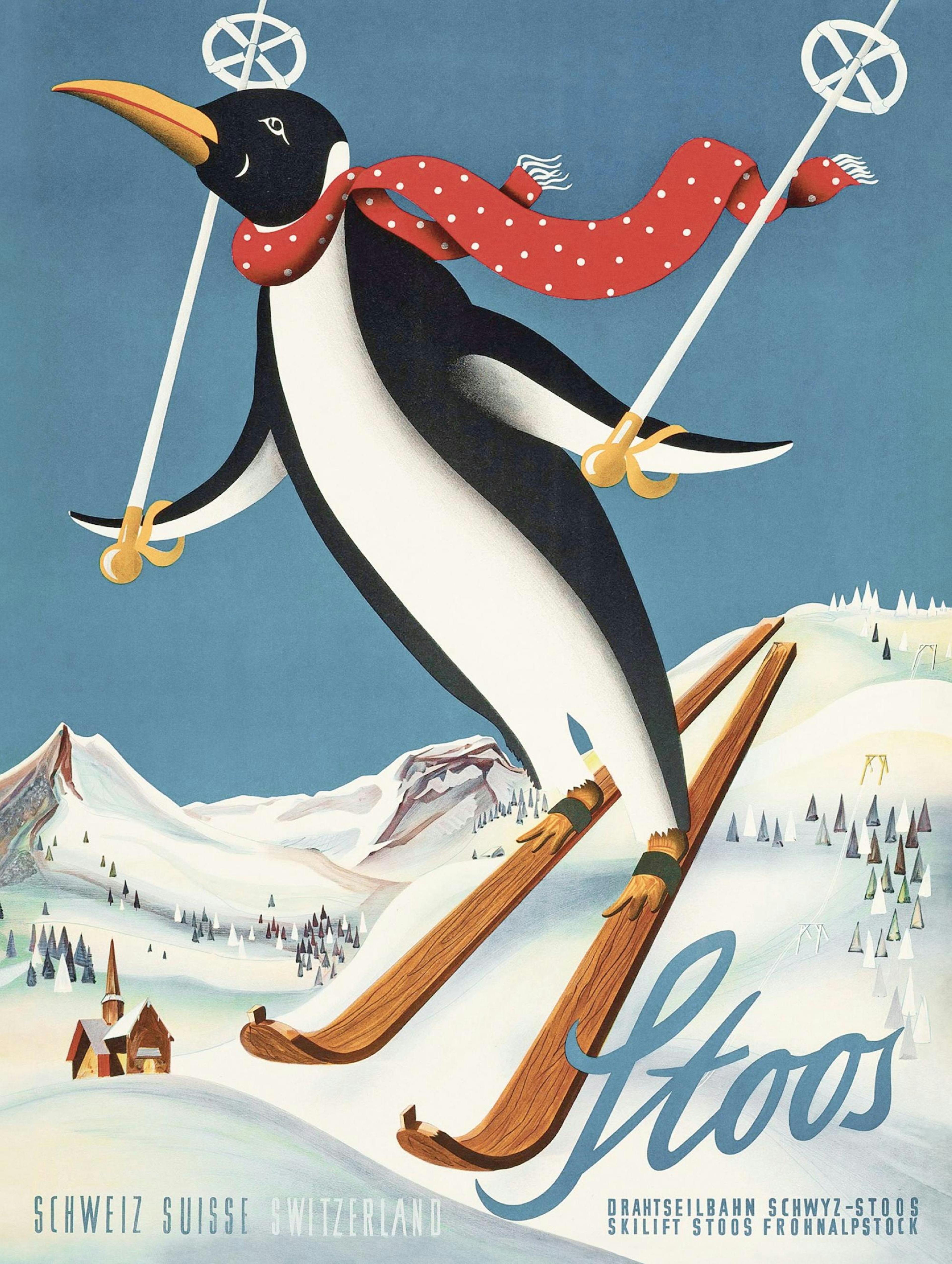 Pingwin Stoos vintage Plakat thumbnail