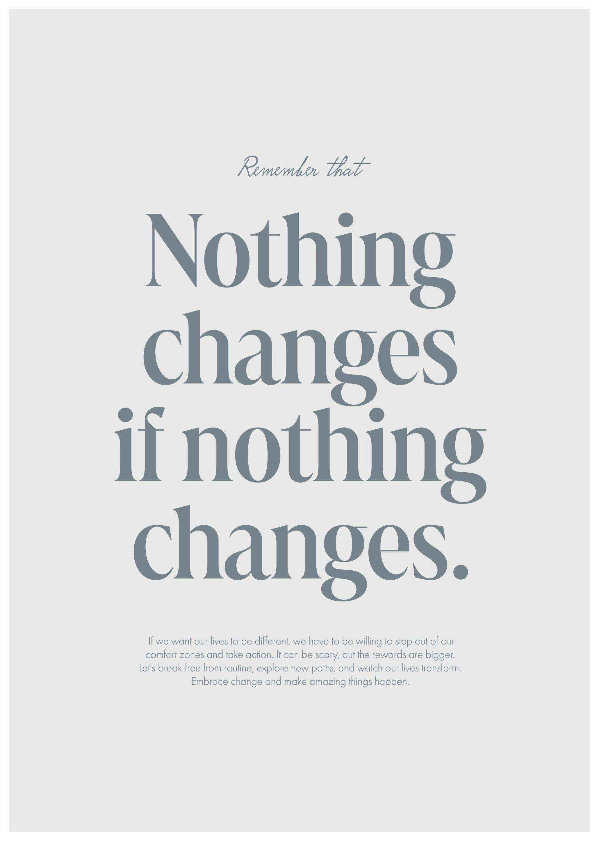 Nothing Changes plakat (30x40 cm) - Poster Store