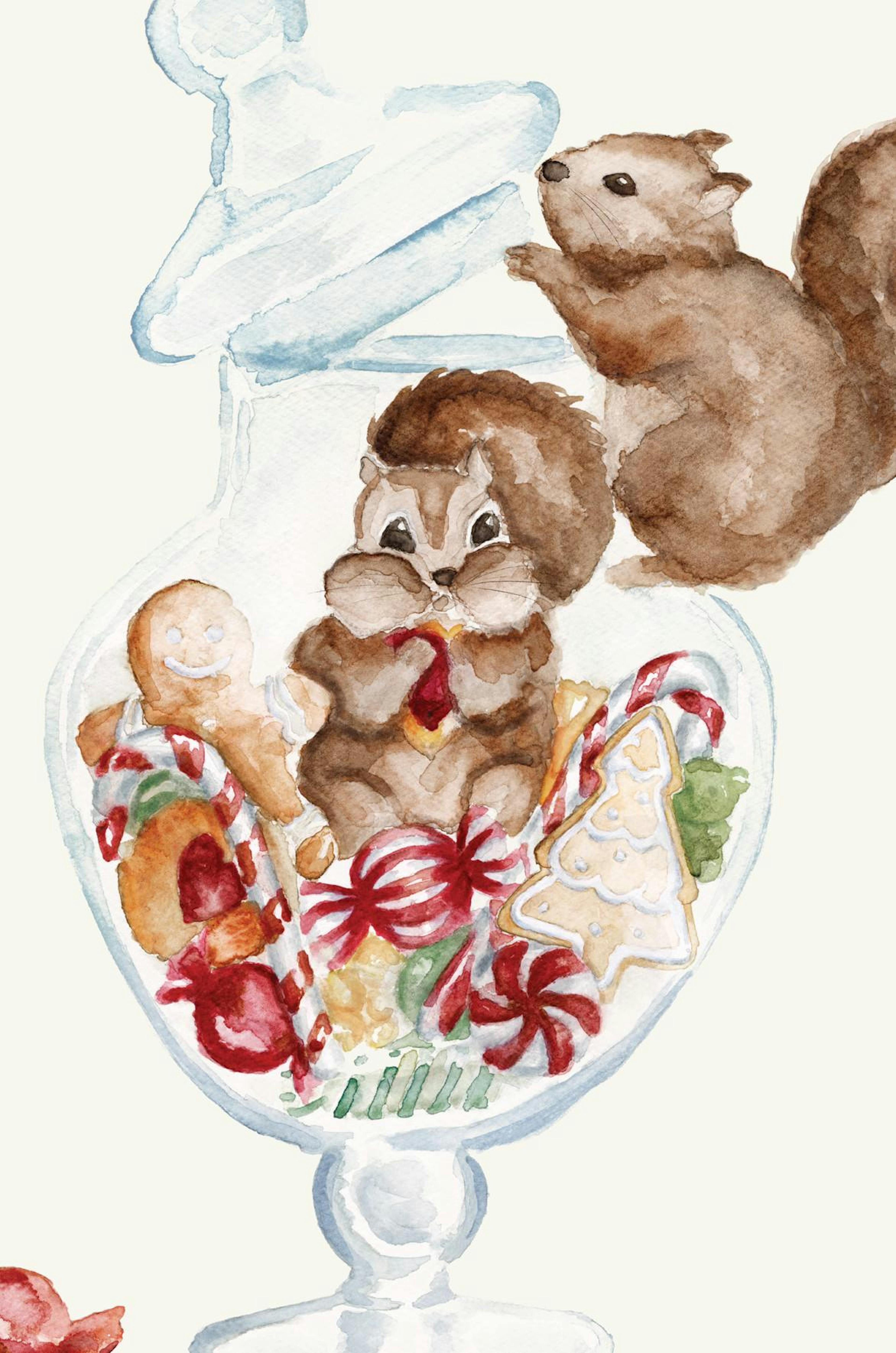 Écureuils Mangeant des Bonbons Poster thumbnail