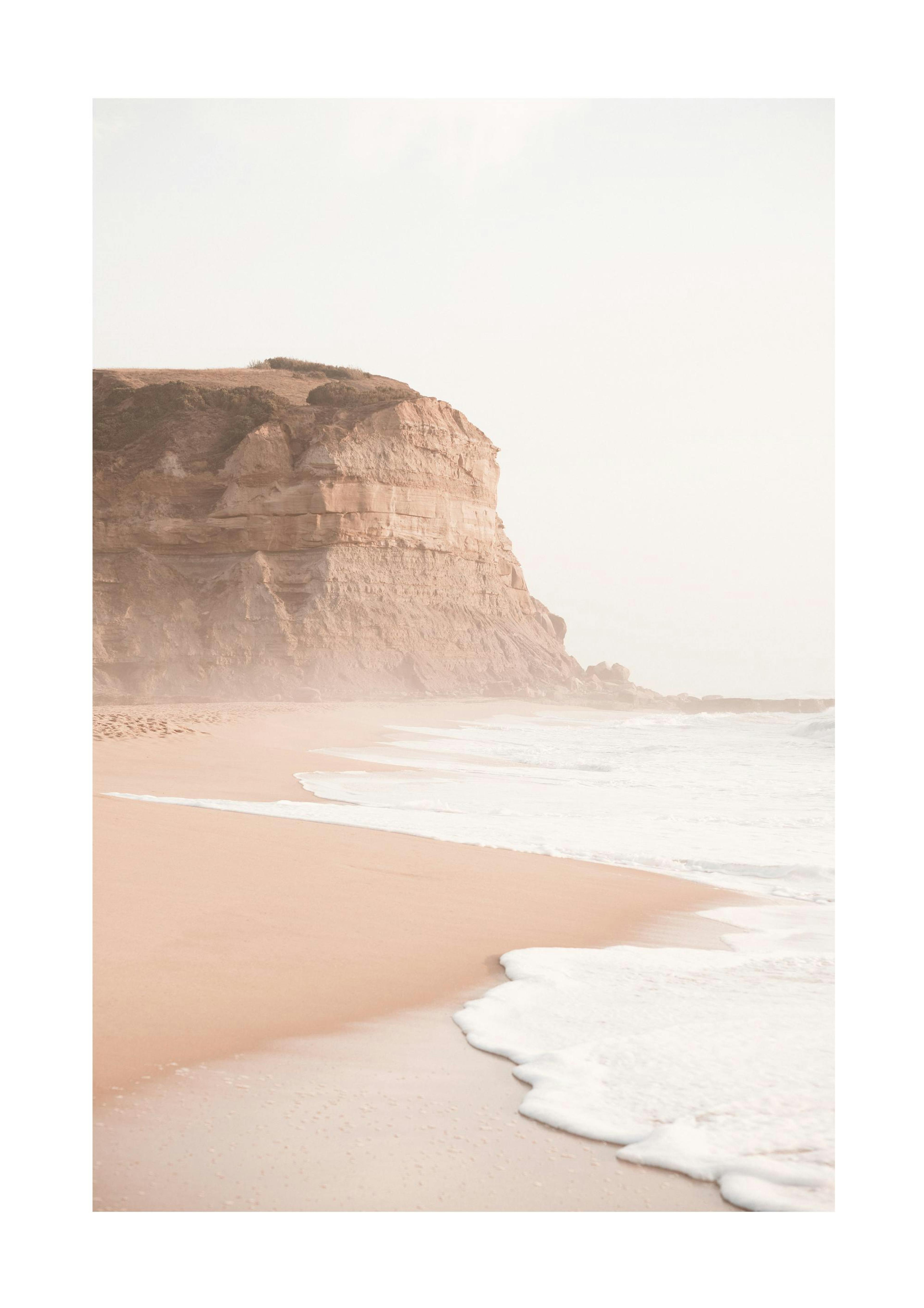 Plage dans le Brouillard Affiche 0