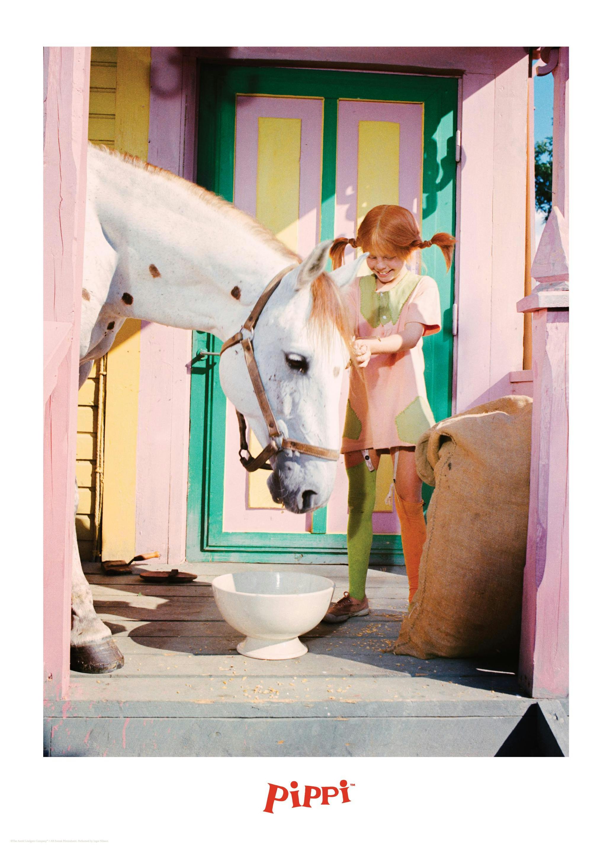 Pippi Langkous en het Paard Poster (21x30 cm) - Poster Store