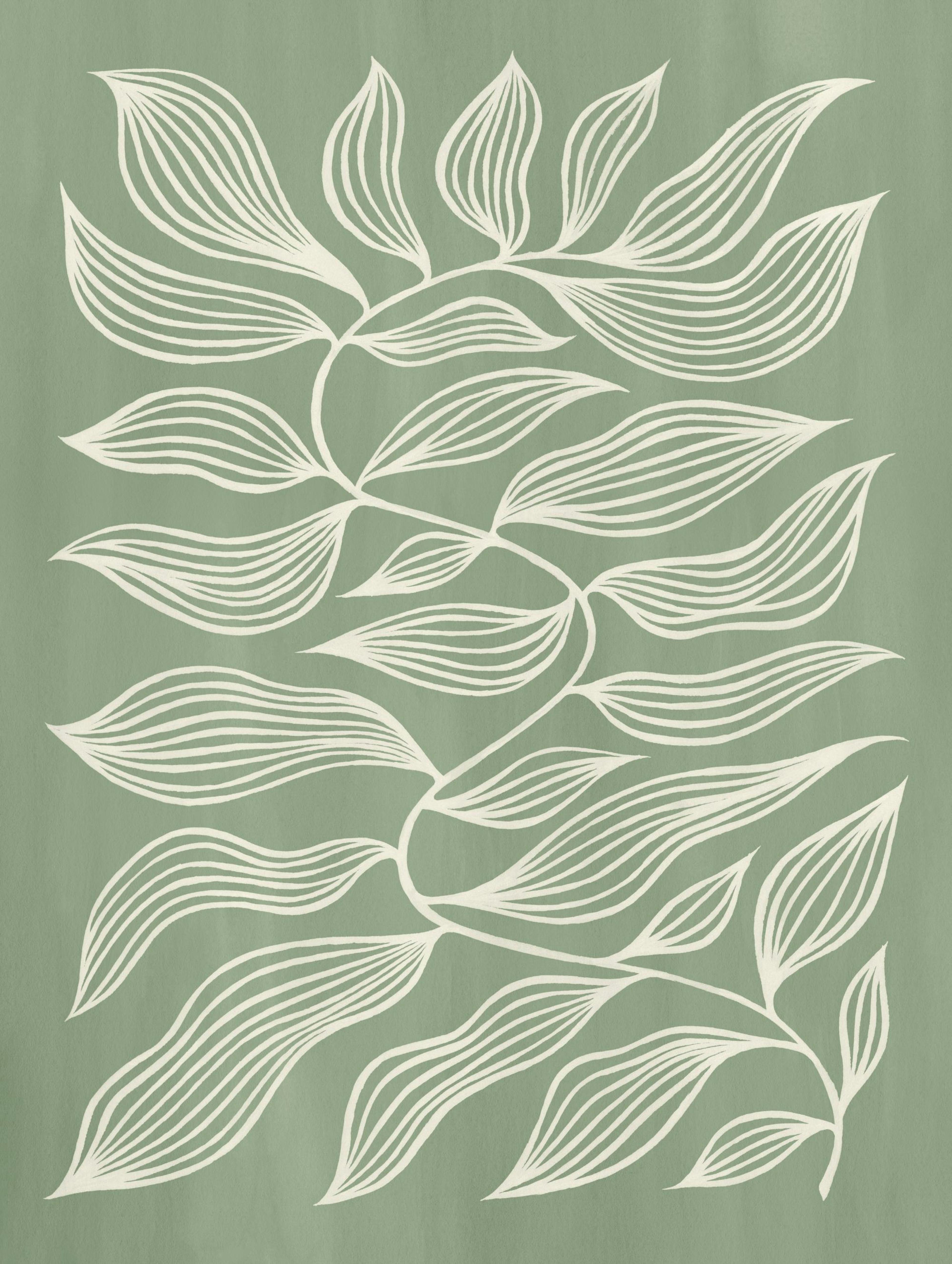 Elemento botanico in verde Poster 0