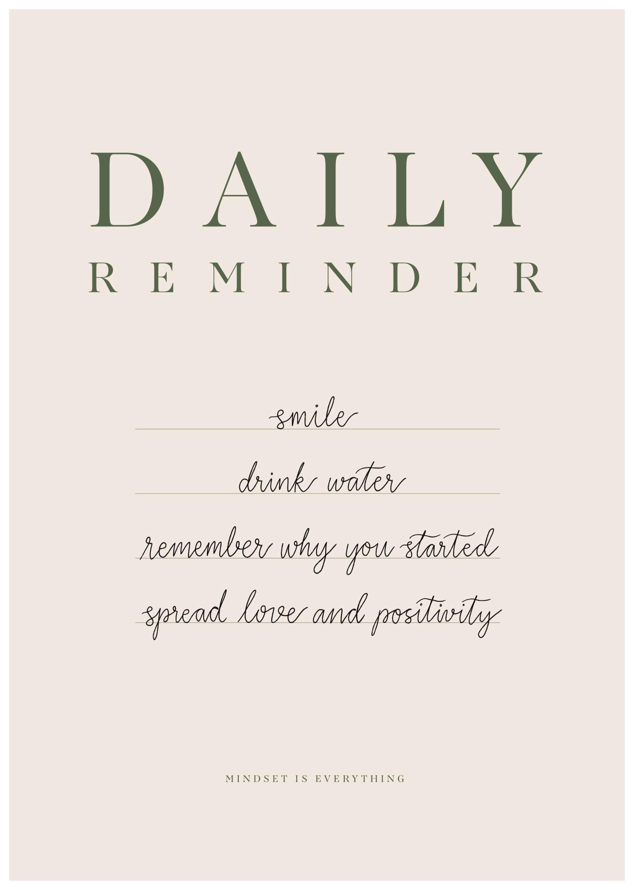 Daily Reminder plakat (21x30 cm) - Poster Store